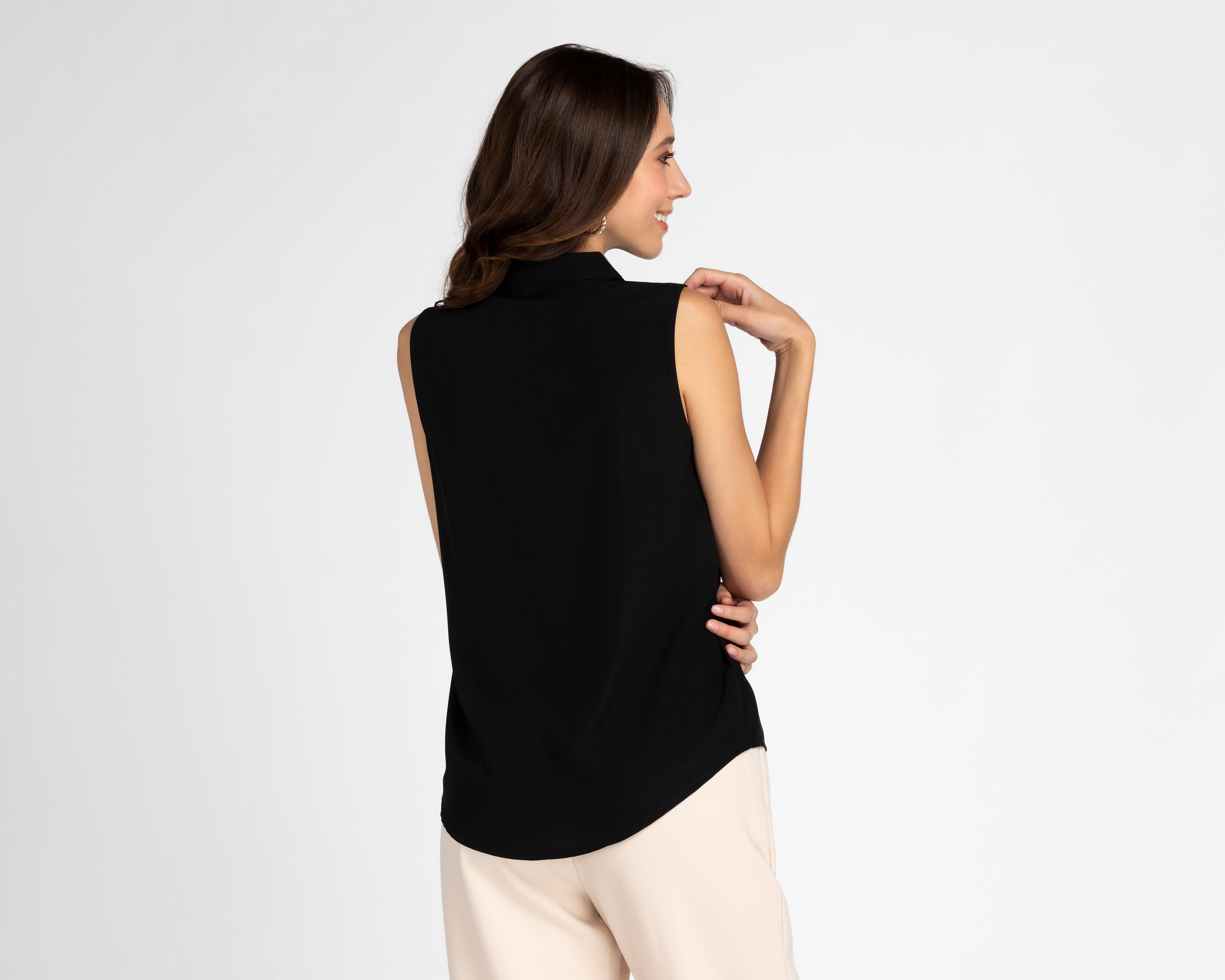 Foto 4 pulgar | Blusa Sahara sin Mangas con Cuello V