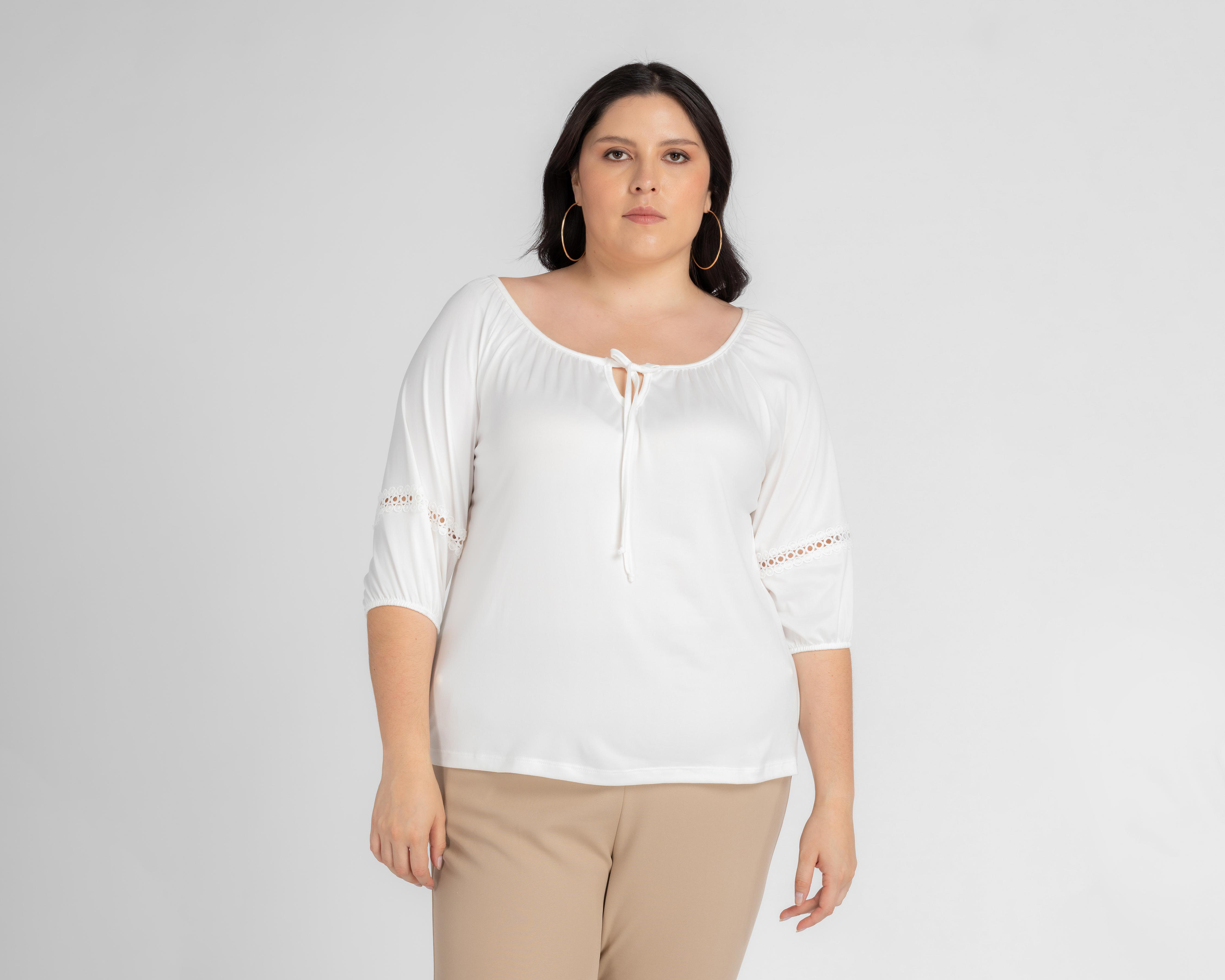 Foto 1 | Blusa Lady Sun Manga 3/4 con Cordón