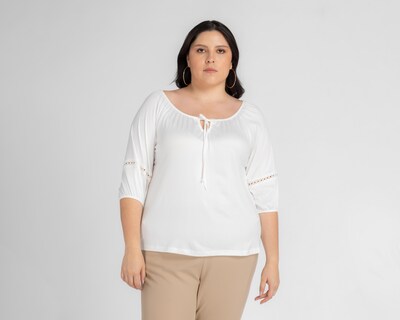 Foto 1 | Blusa Lady Sun Manga 3/4 con Cordón