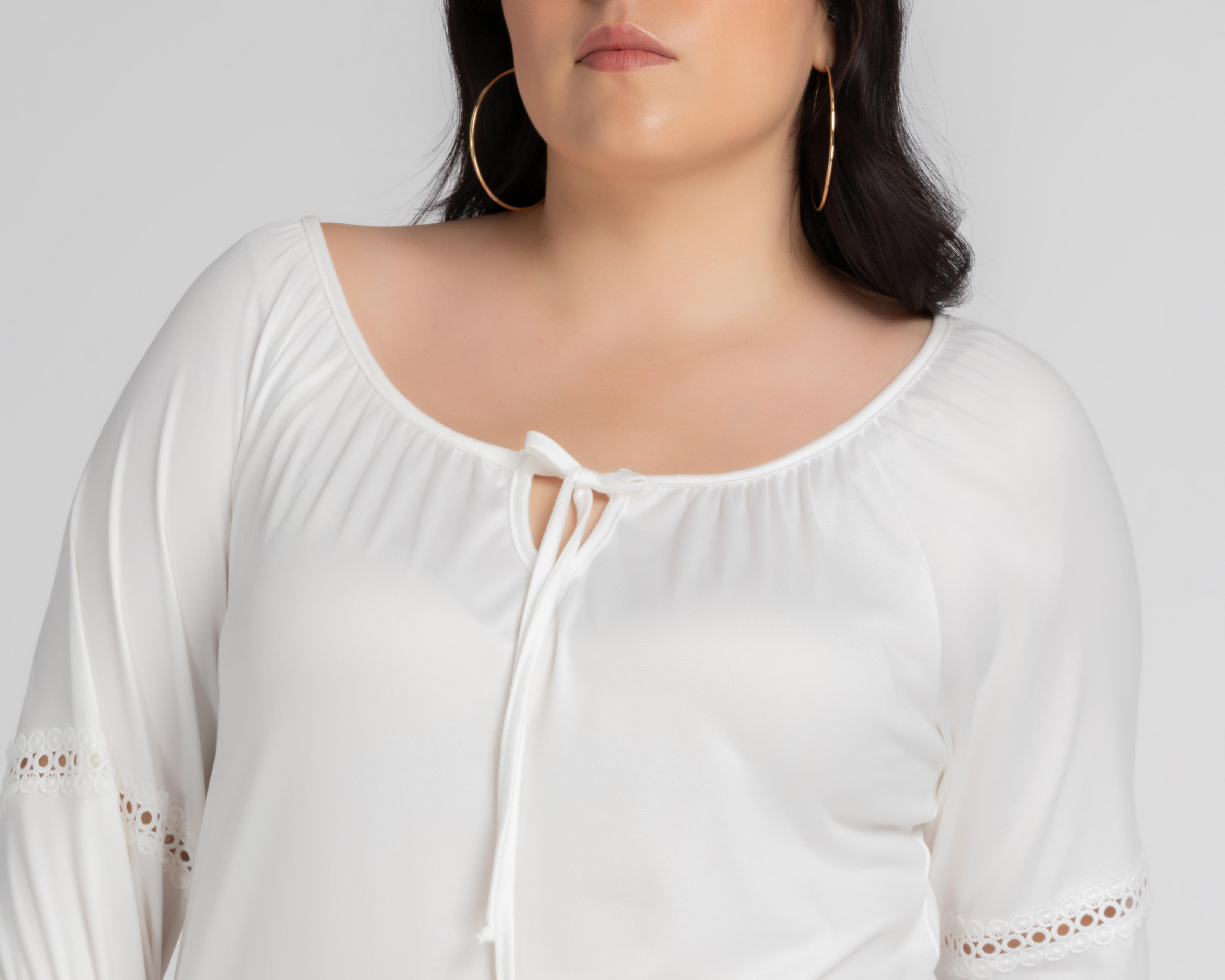 Foto 4 | Blusa Lady Sun Manga 3/4 con Cordón