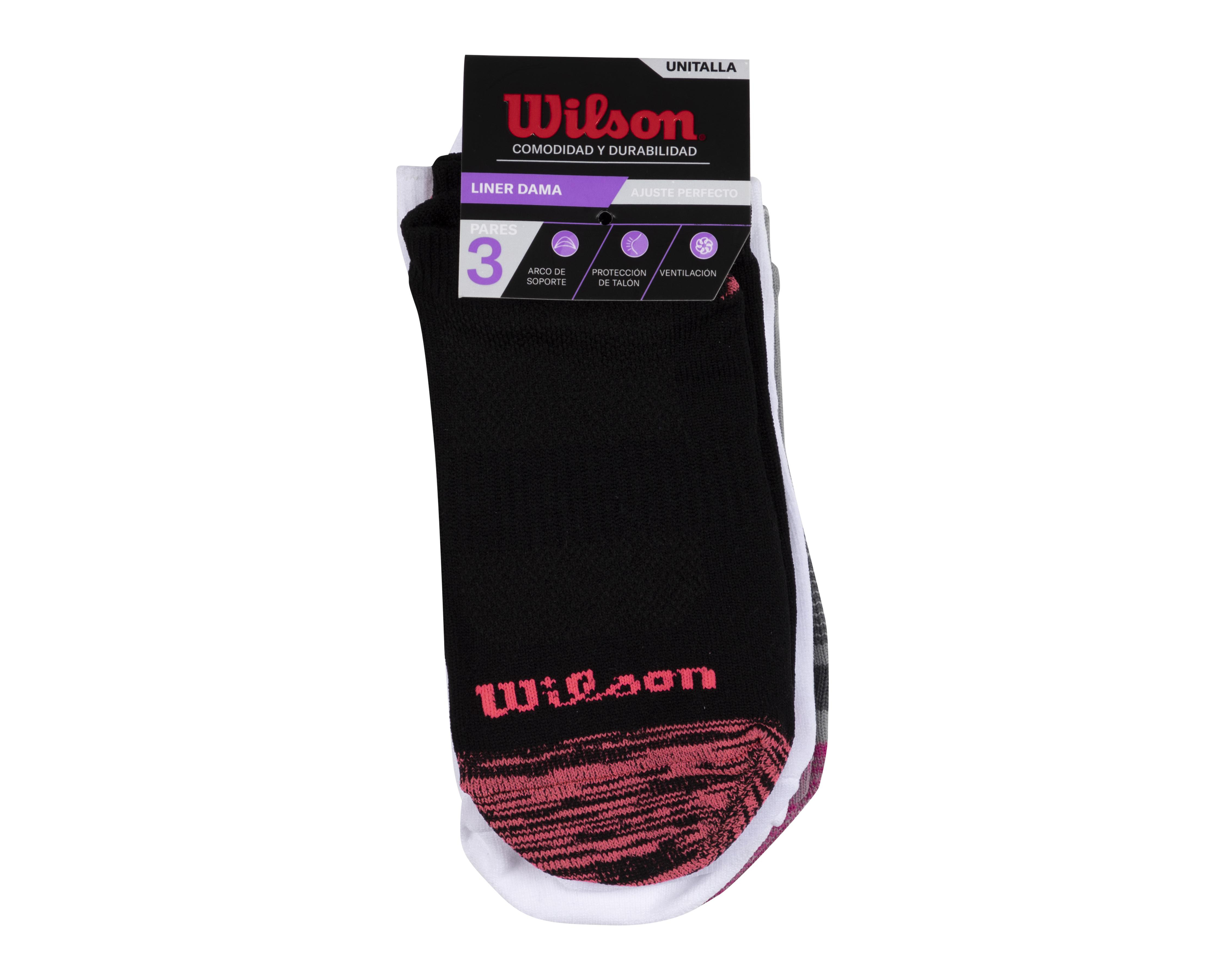 Foto 4 pulgar | Calcetas Invisibles Wilson para Mujer 3 Pares