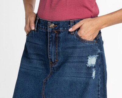 Foto 4 | Falda Corta Sahara de Mezclilla