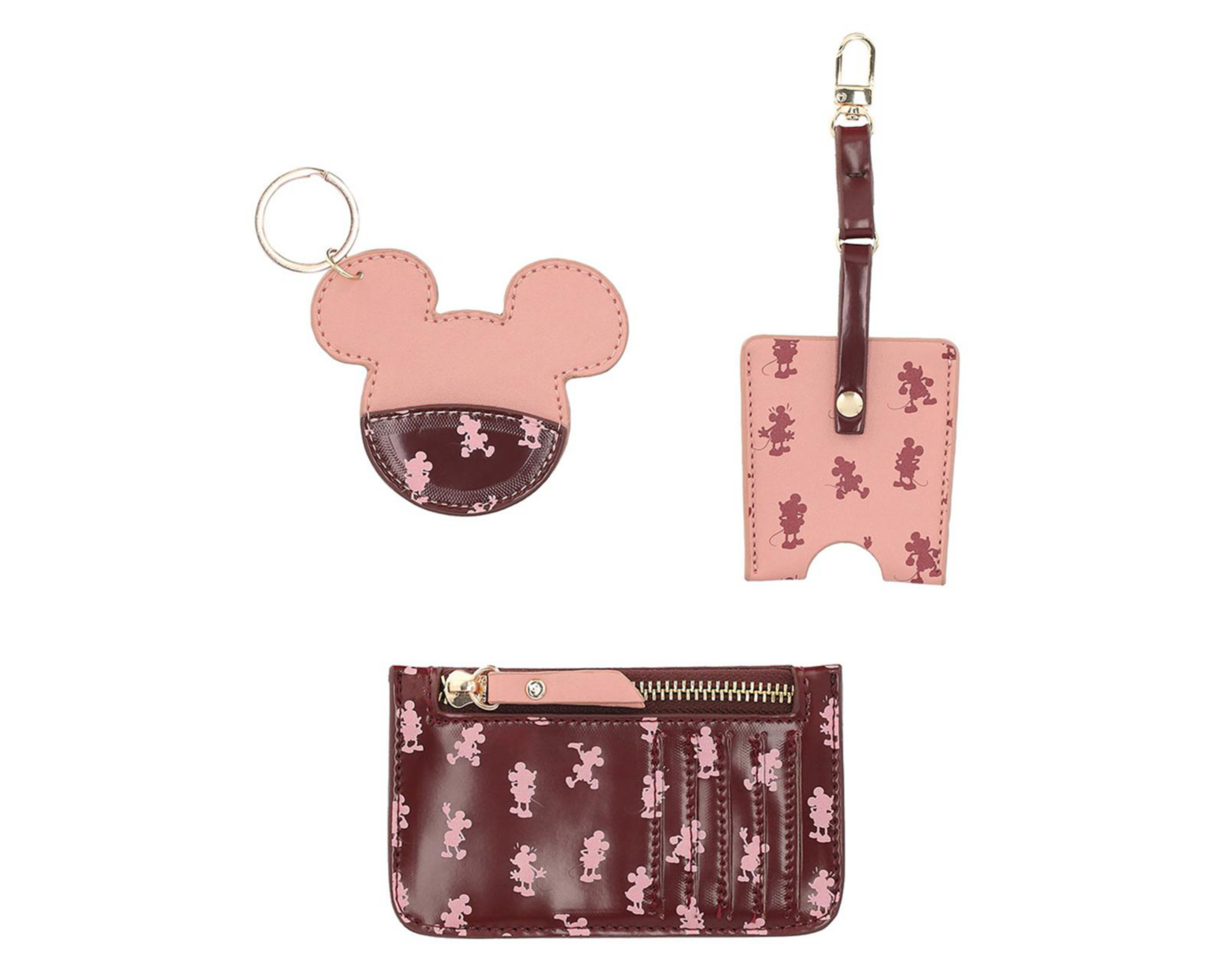 Tarjetero y Colgante W Capsule Disney Mickey Mouse 3 Piezas