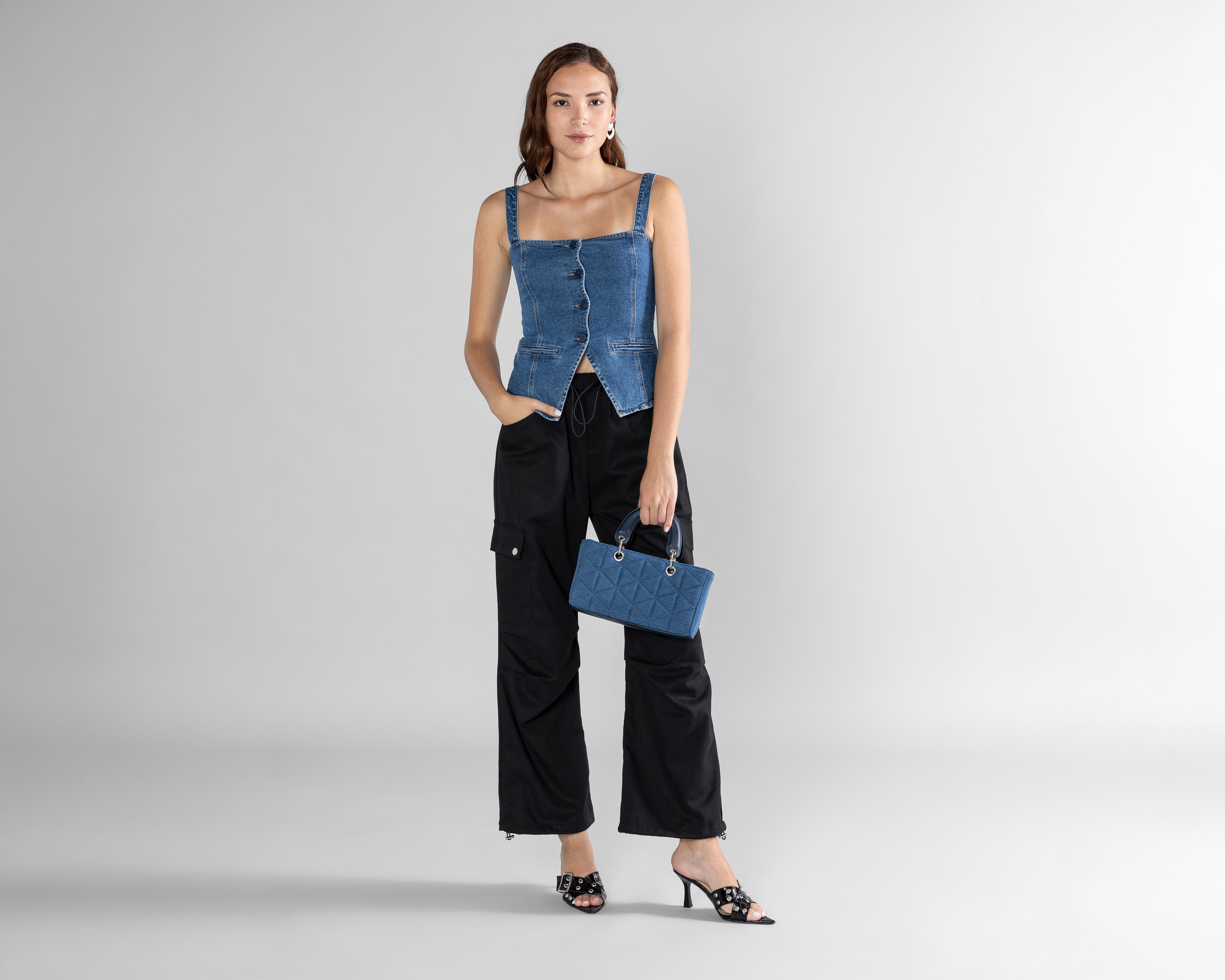 Foto 1 | Pantalón Cargo Strona Negro para Mujer
