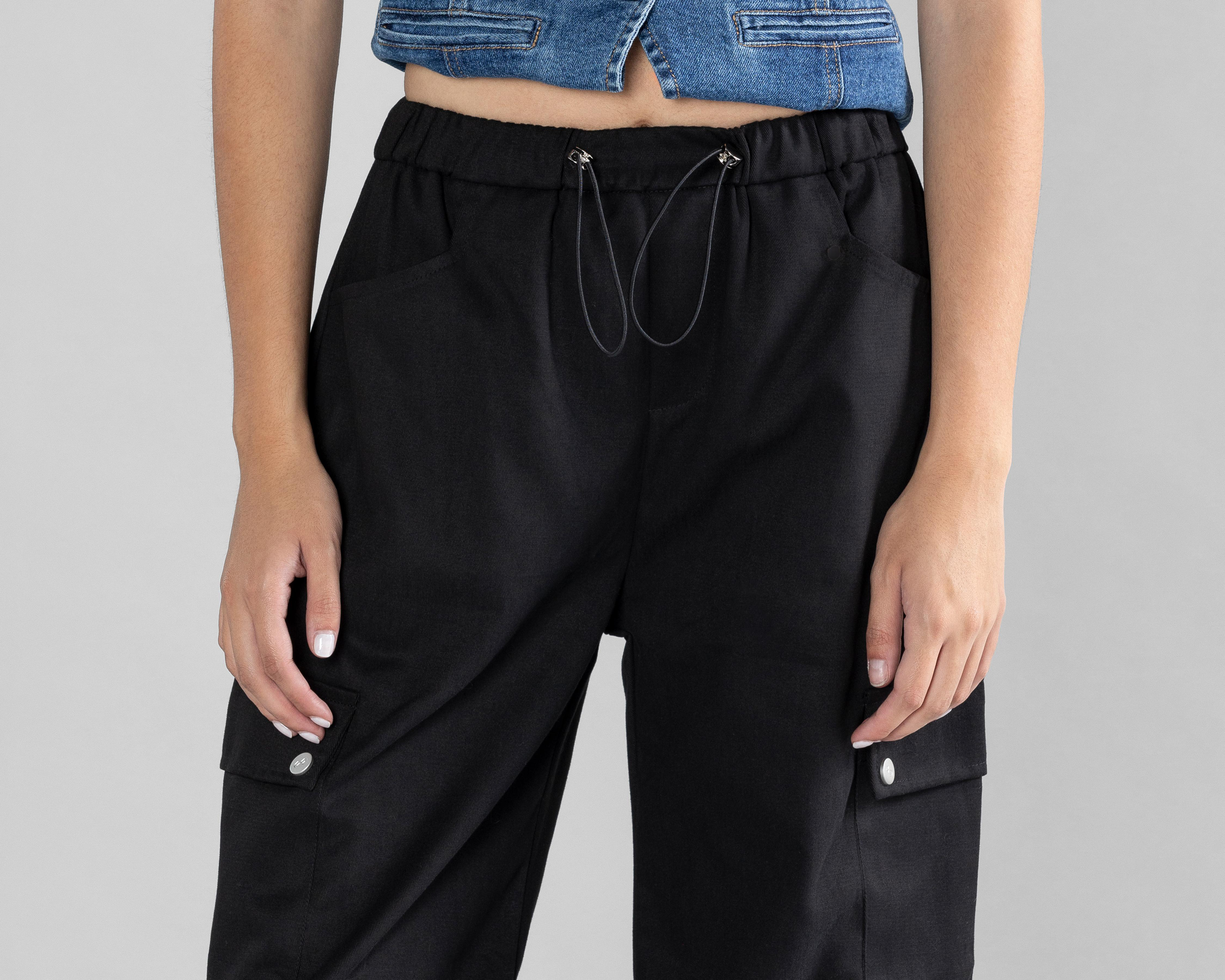 Foto 4 | Pantalón Cargo Strona Negro para Mujer