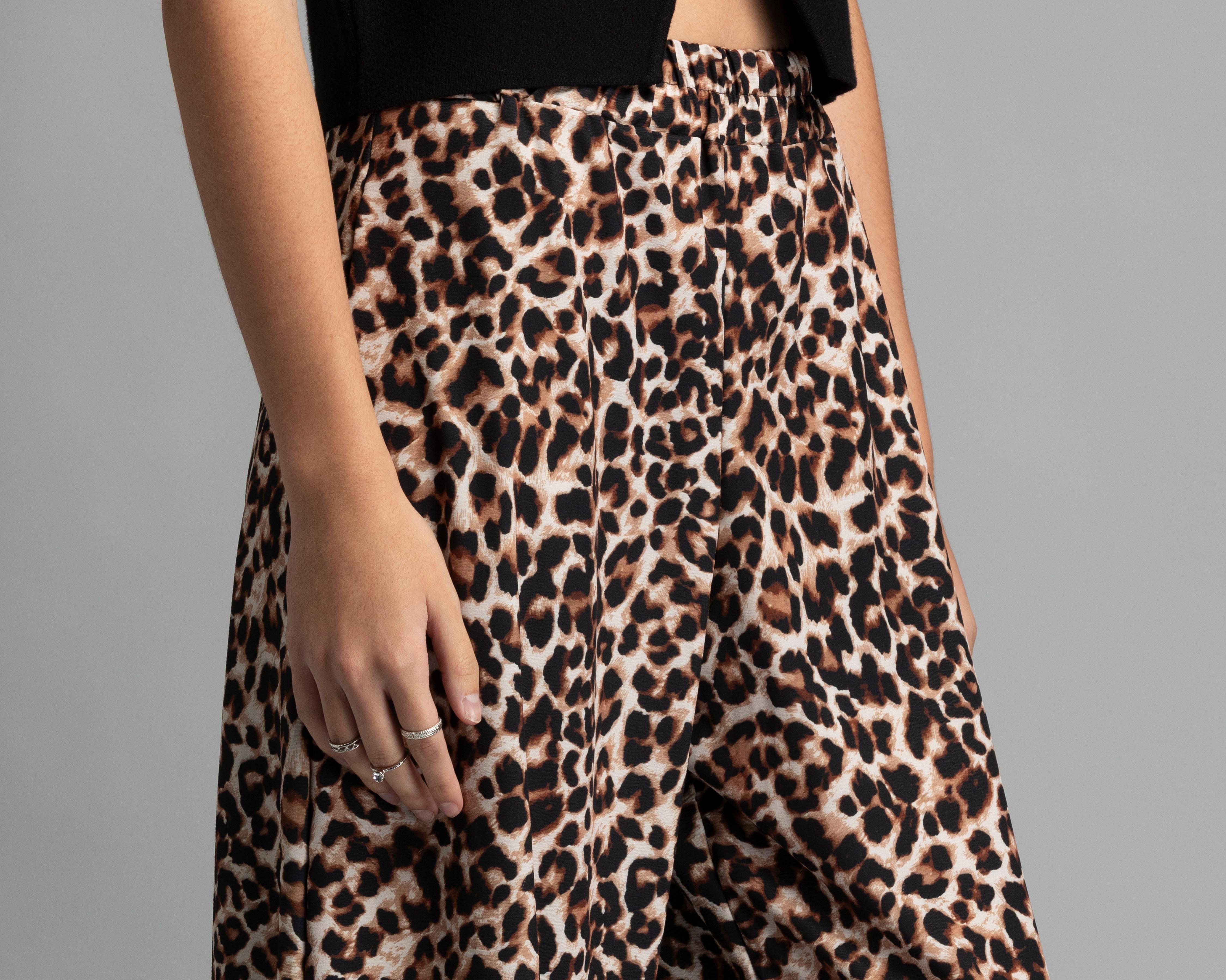 Foto 5 pulgar | Pantalón Ancho Strona Animal Print para Mujer
