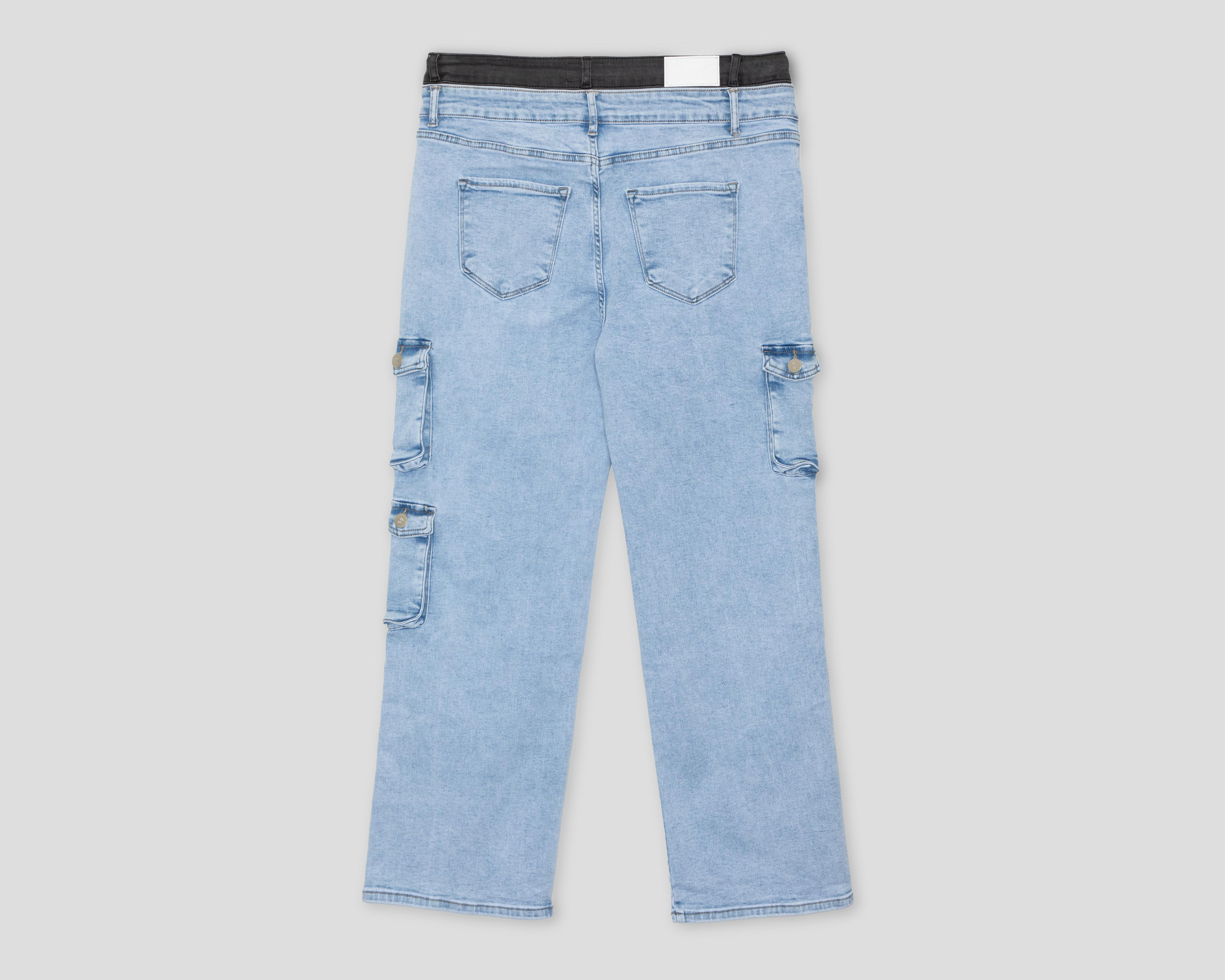 Foto 3 pulgar | Pantalón Cargo Strona de Mezclilla para Mujer