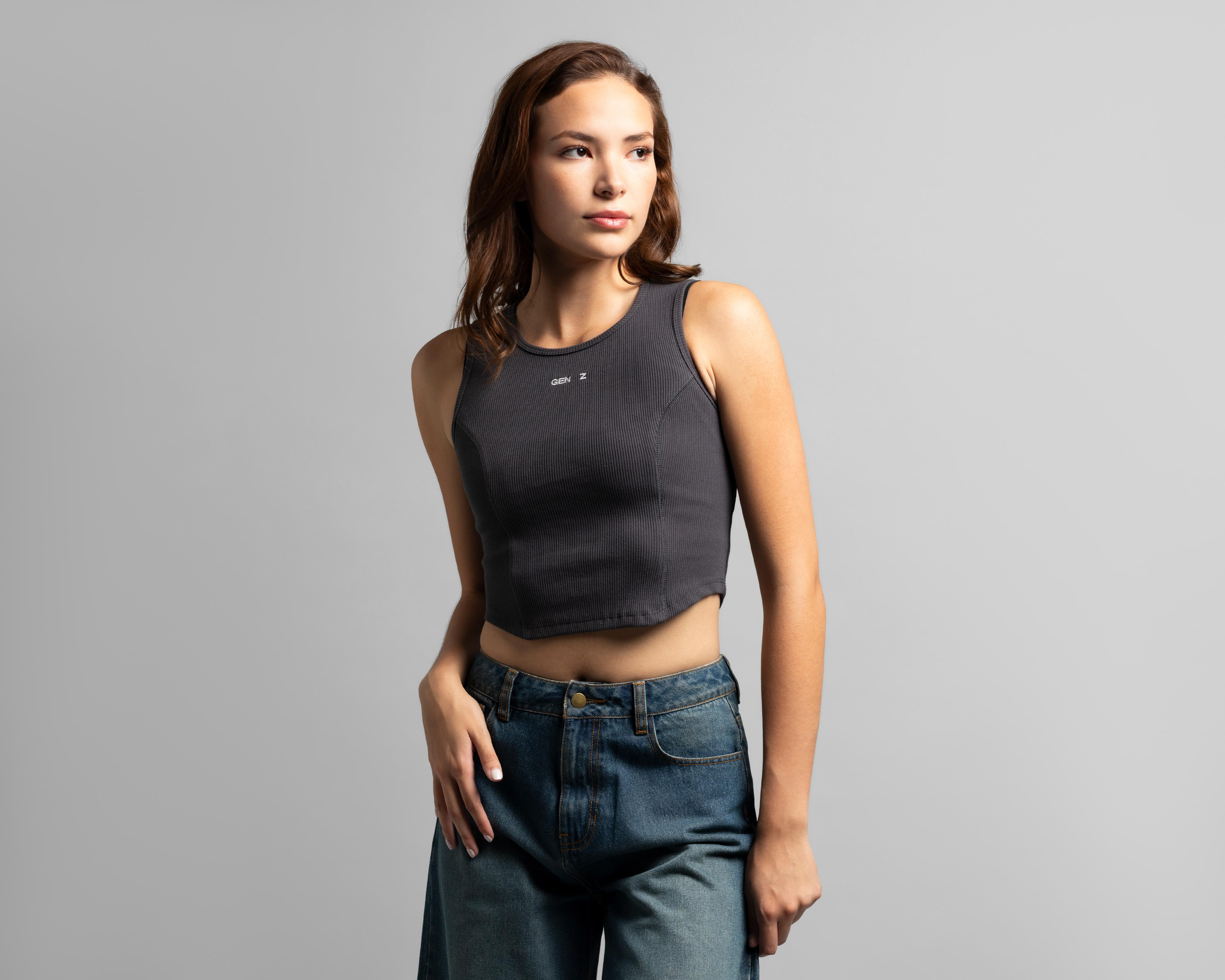 Foto 3 pulgar | Playera Gris Strona para Mujer