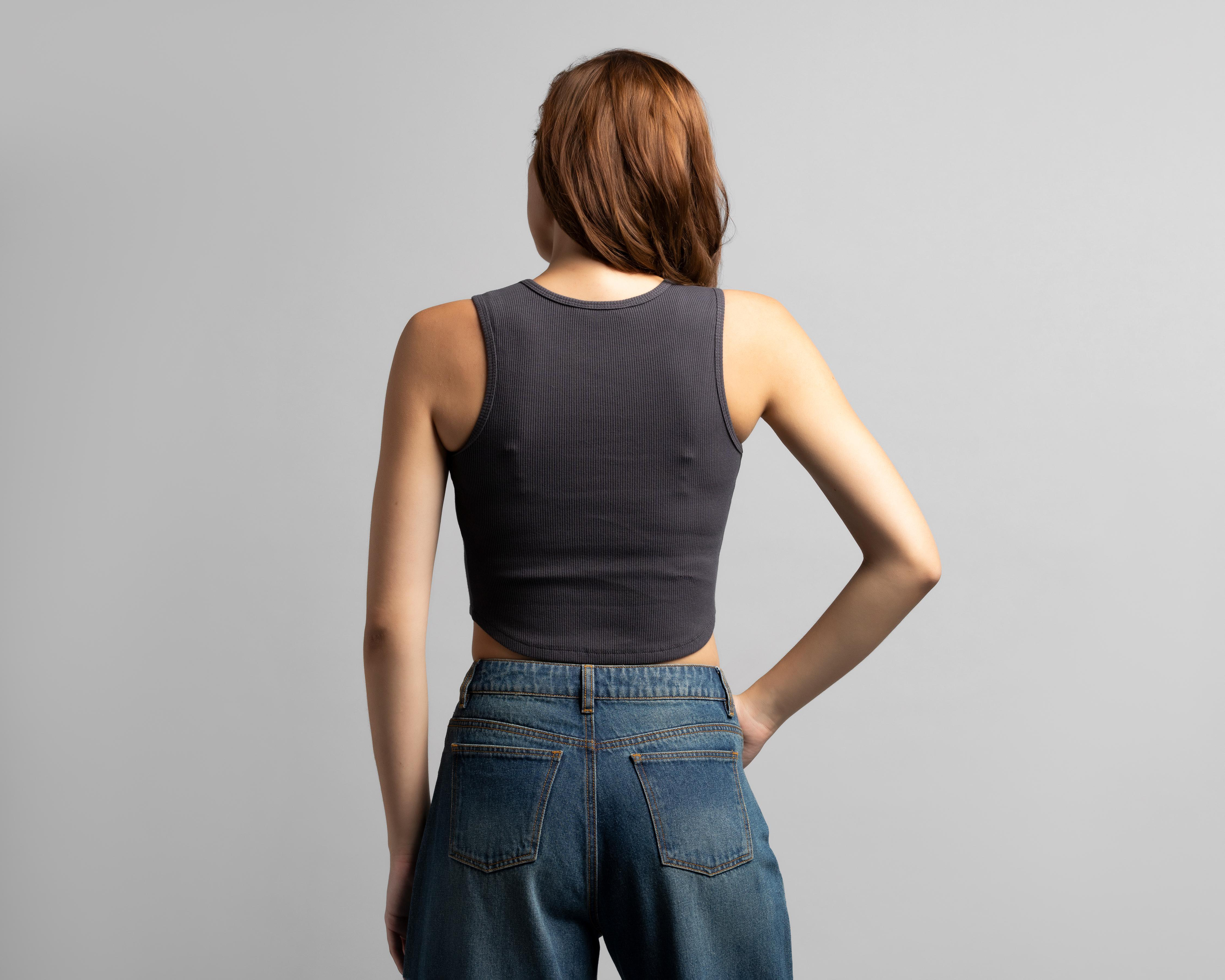 Foto 4 pulgar | Playera Gris Strona para Mujer