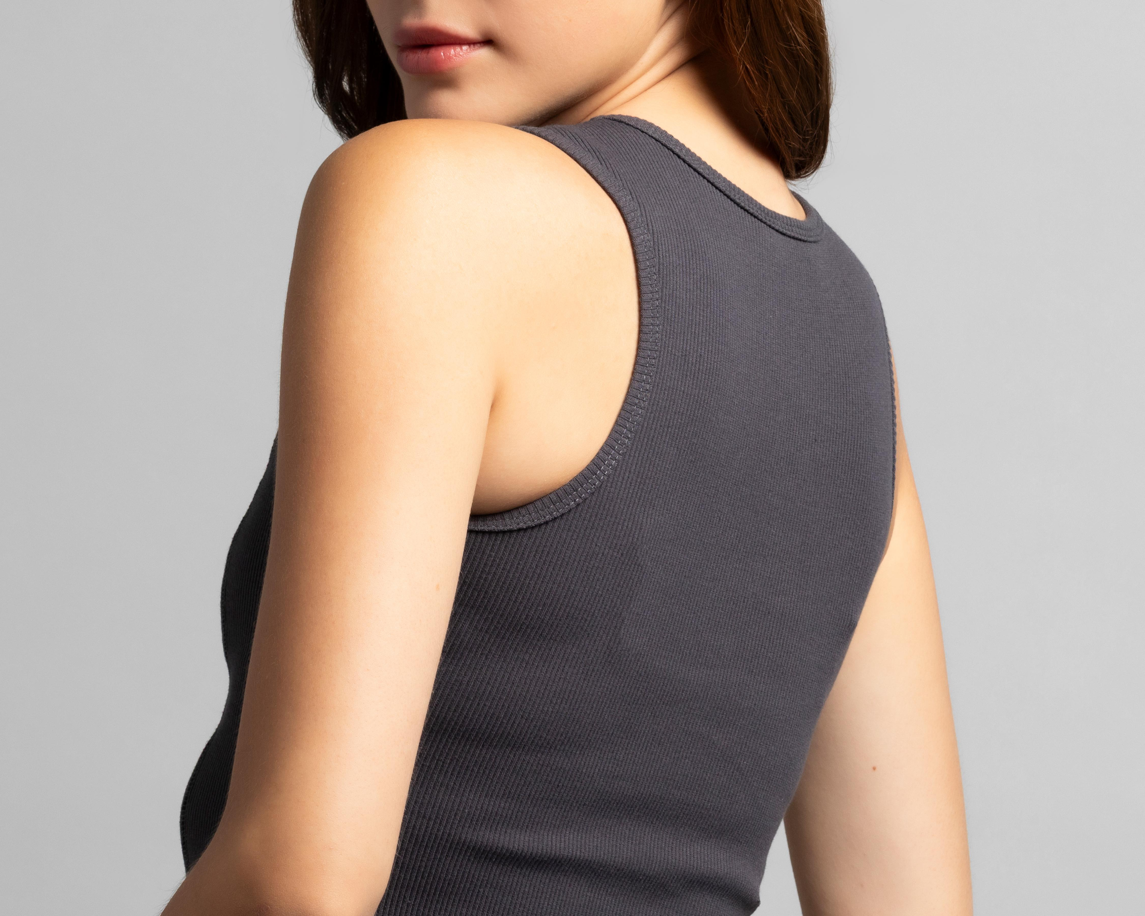 Foto 6 pulgar | Playera Gris Strona para Mujer