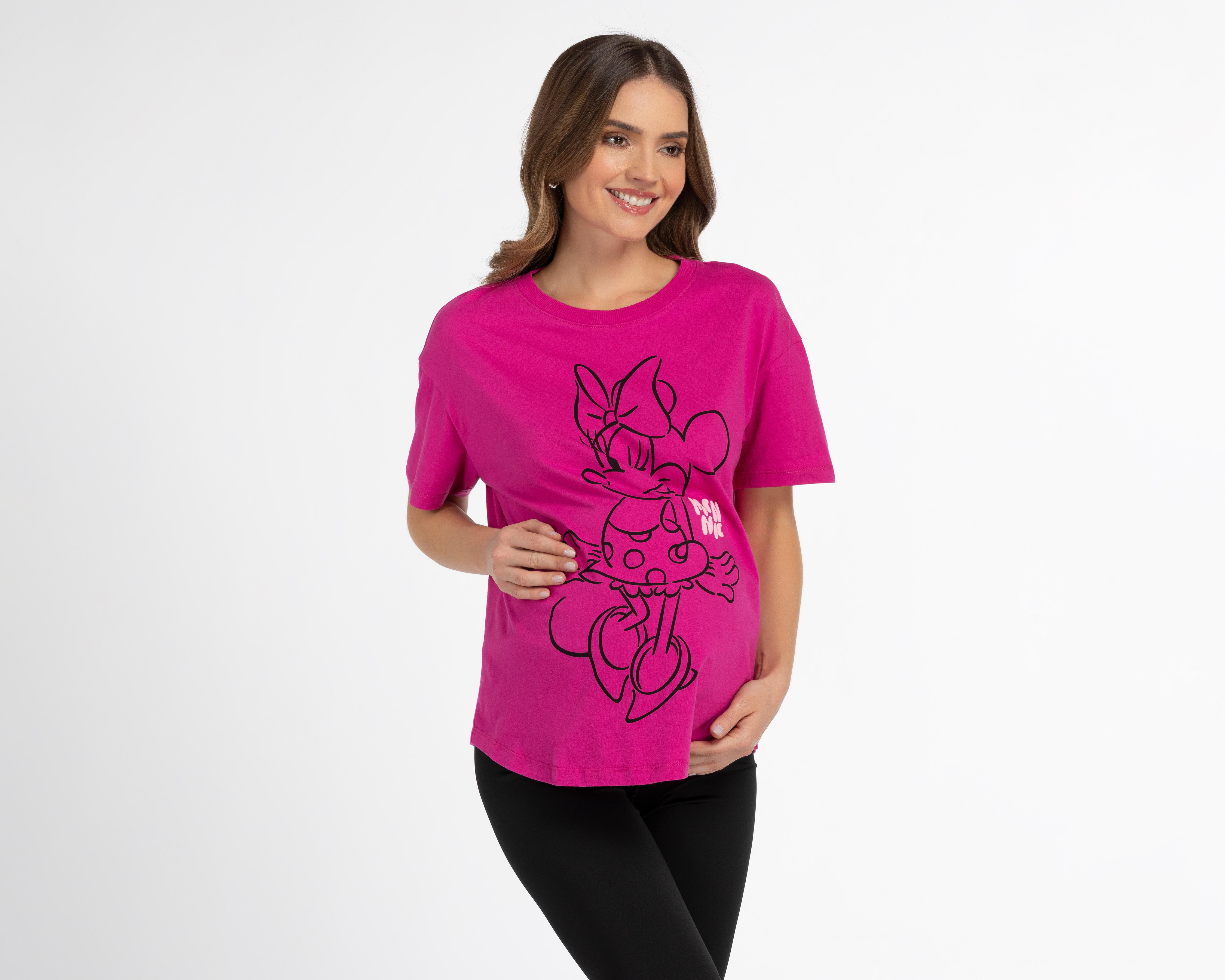 Foto 2 pulgar | Playera de Maternidad Disney Minnie Mouse Manga Corta
