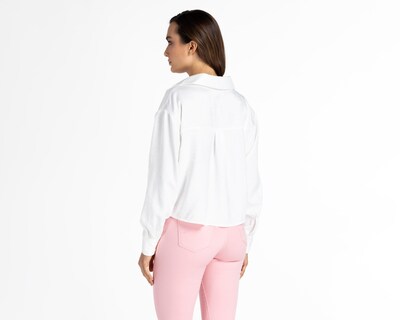 Foto 3 | Blusa Jennifer Lopez Manga Larga Blanca tipo Satín