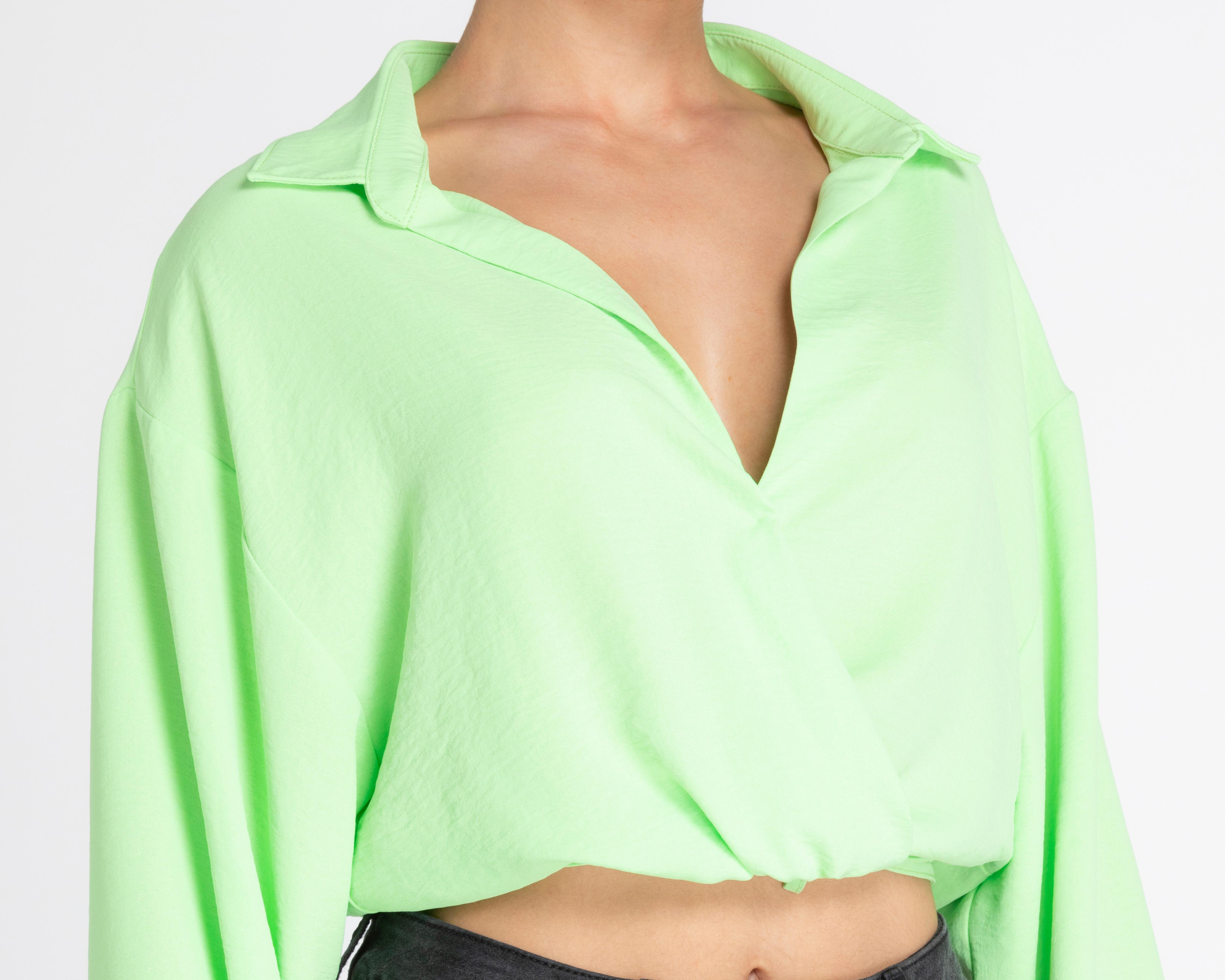 Foto 5 pulgar | Blusa Jennifer Lopez Verde Manga Larga