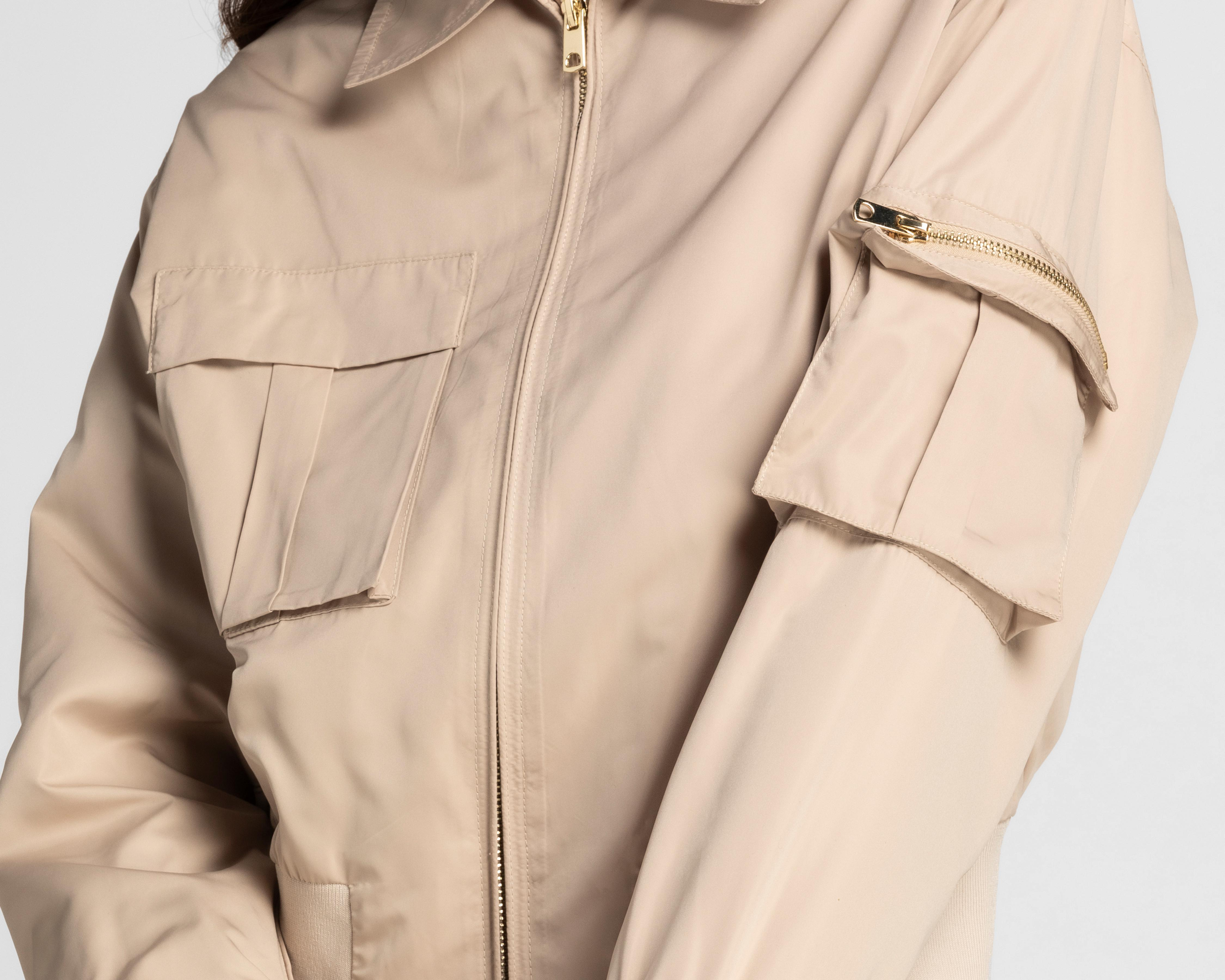 Foto 5 pulgar | Chamarra Refill Beige con Bolsas Cargo