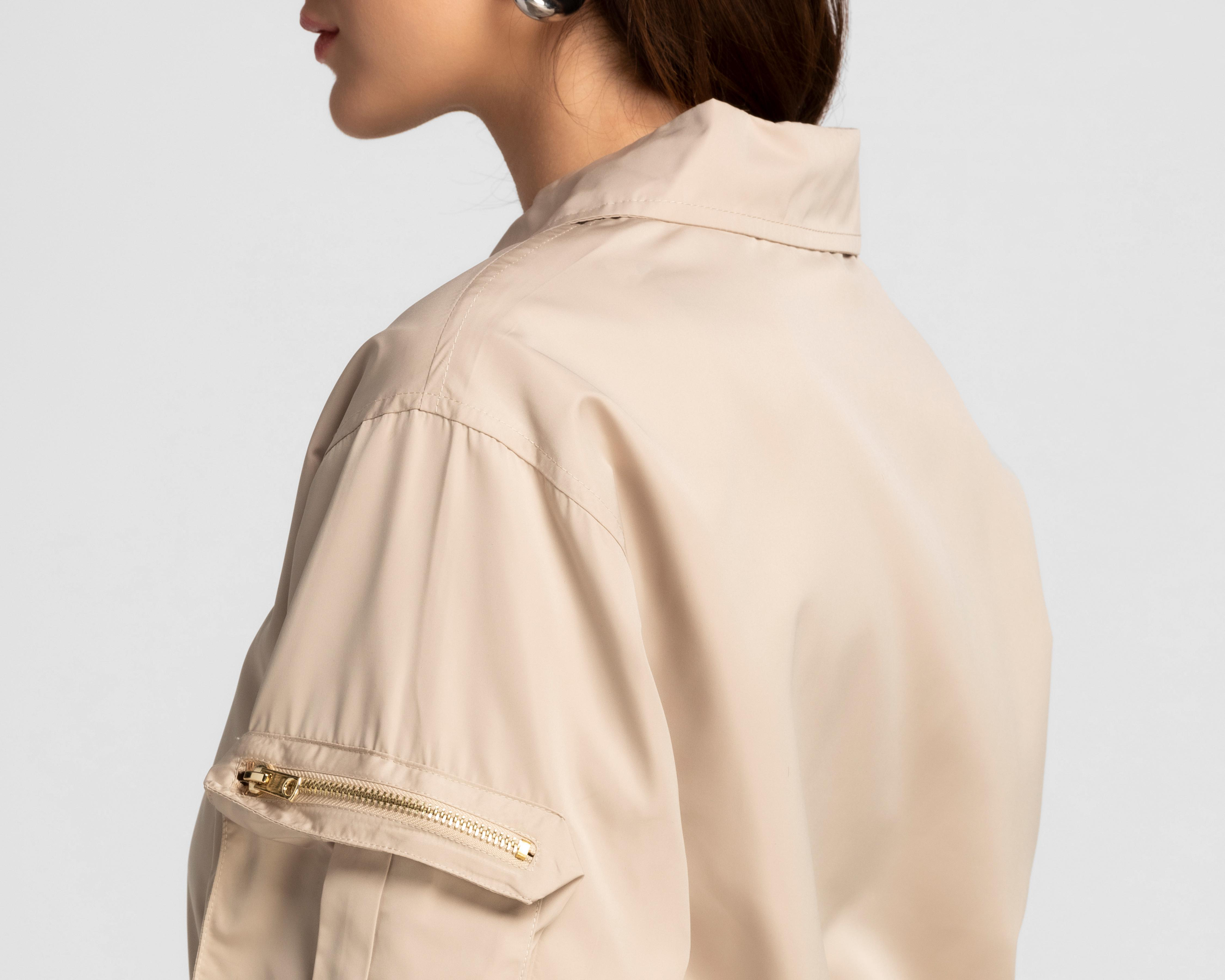 Foto 5 | Chamarra Refill Beige con Bolsas Cargo
