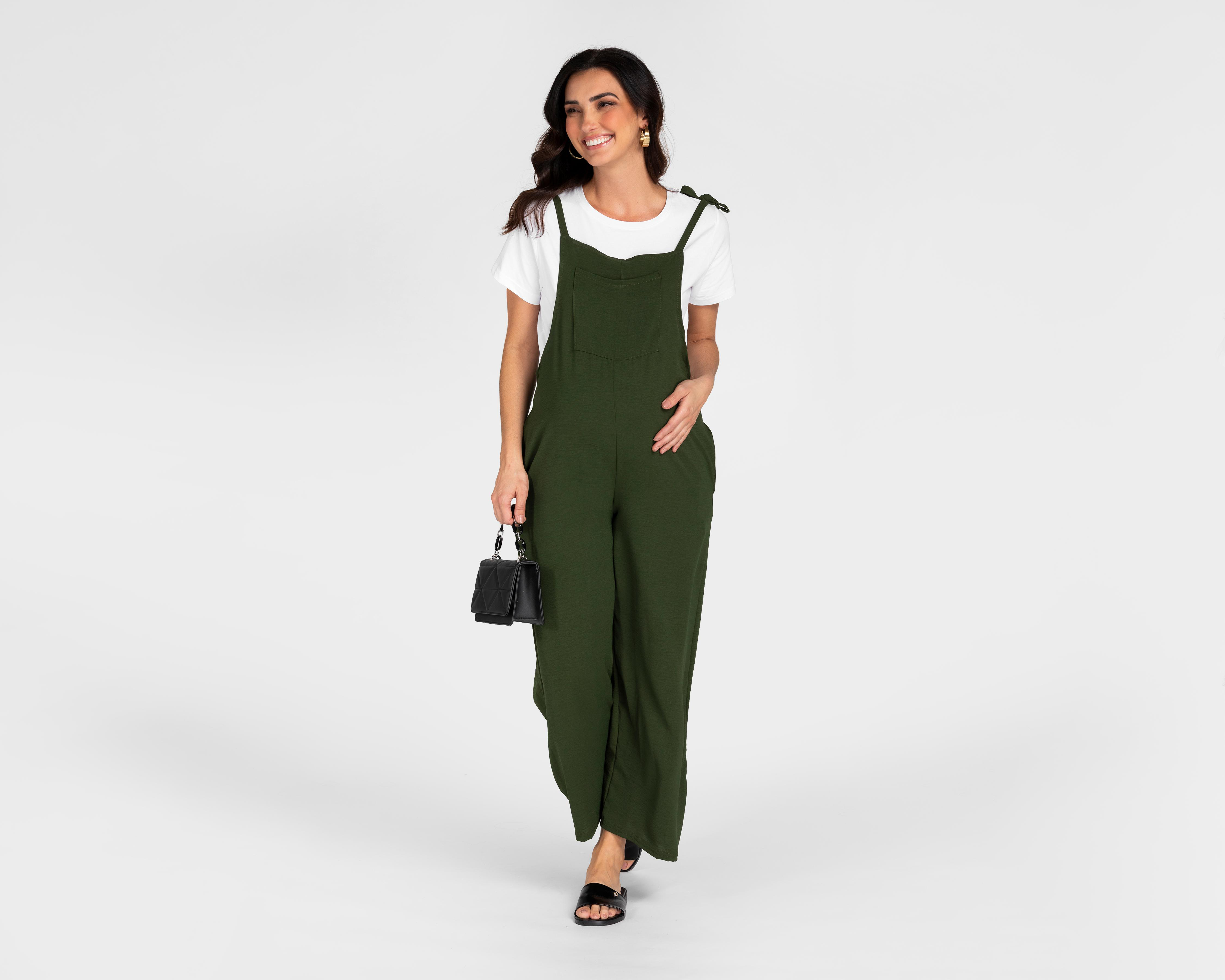 Foto 3 pulgar | Jumper de Maternidad Mam Maternity Verde con Tirantes