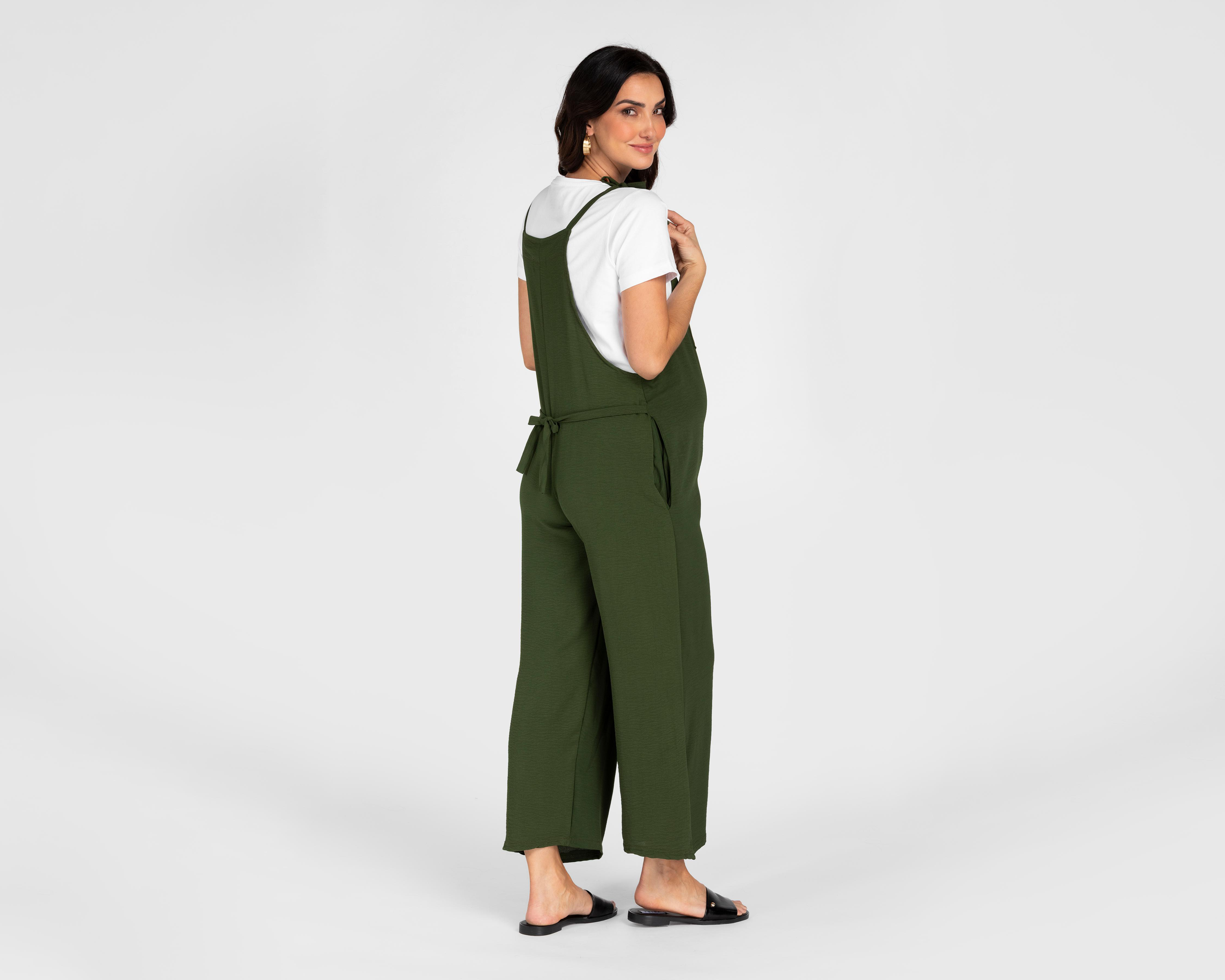 Foto 4 pulgar | Jumper de Maternidad Mam Maternity Verde con Tirantes