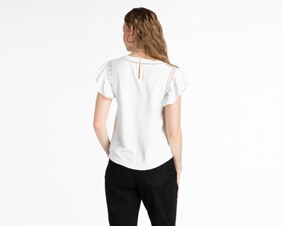 Foto 3 | Blusa Sahara Manga Corta Blanca