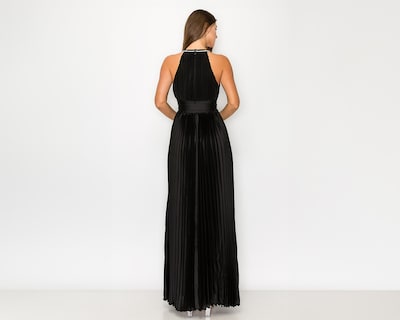 Foto 3 | Vestido Minuet de Noche Largo Cuello Halter con Pedrería