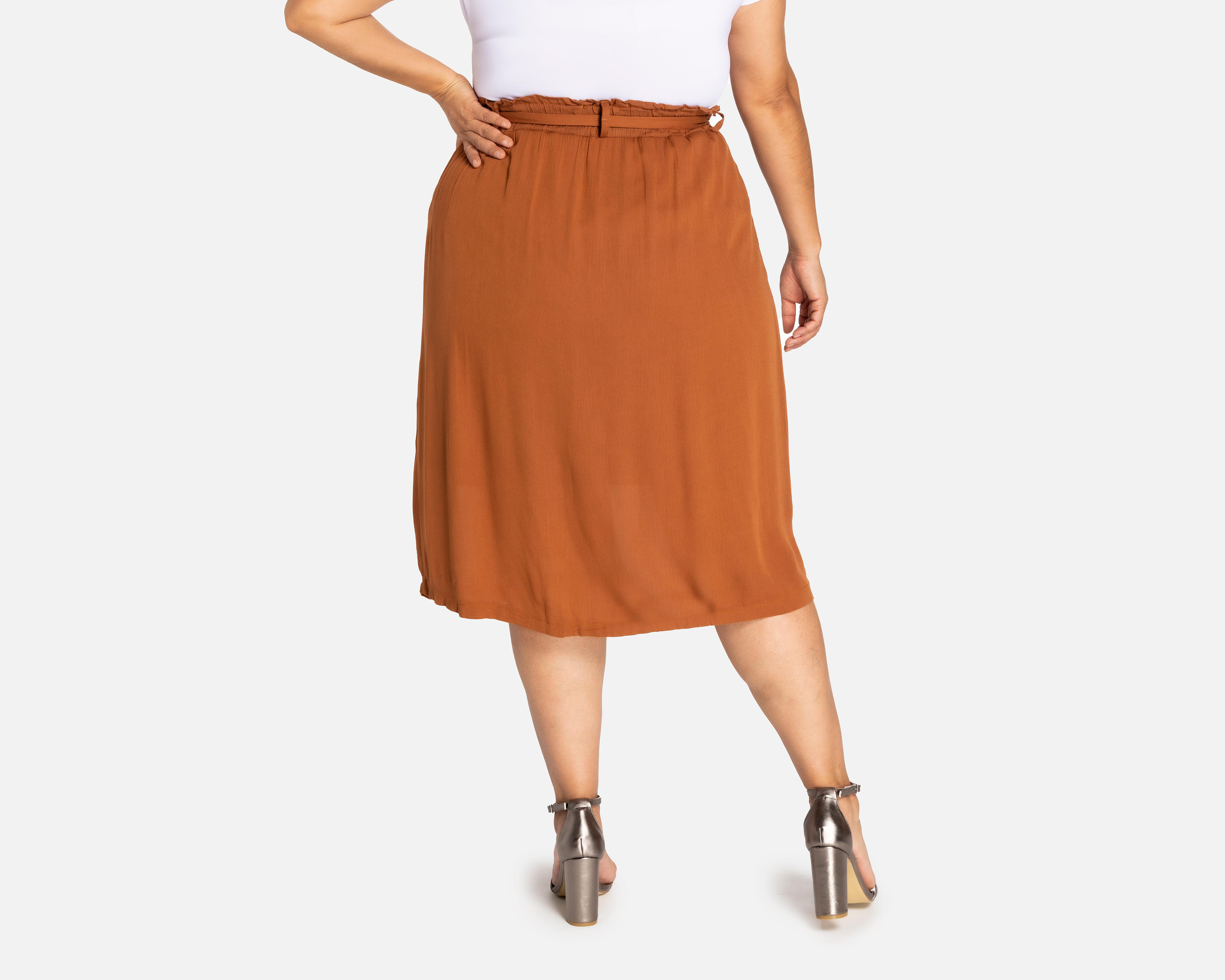 Foto 4 pulgar | Falda Midi Lady Sun con Cintura Elástica