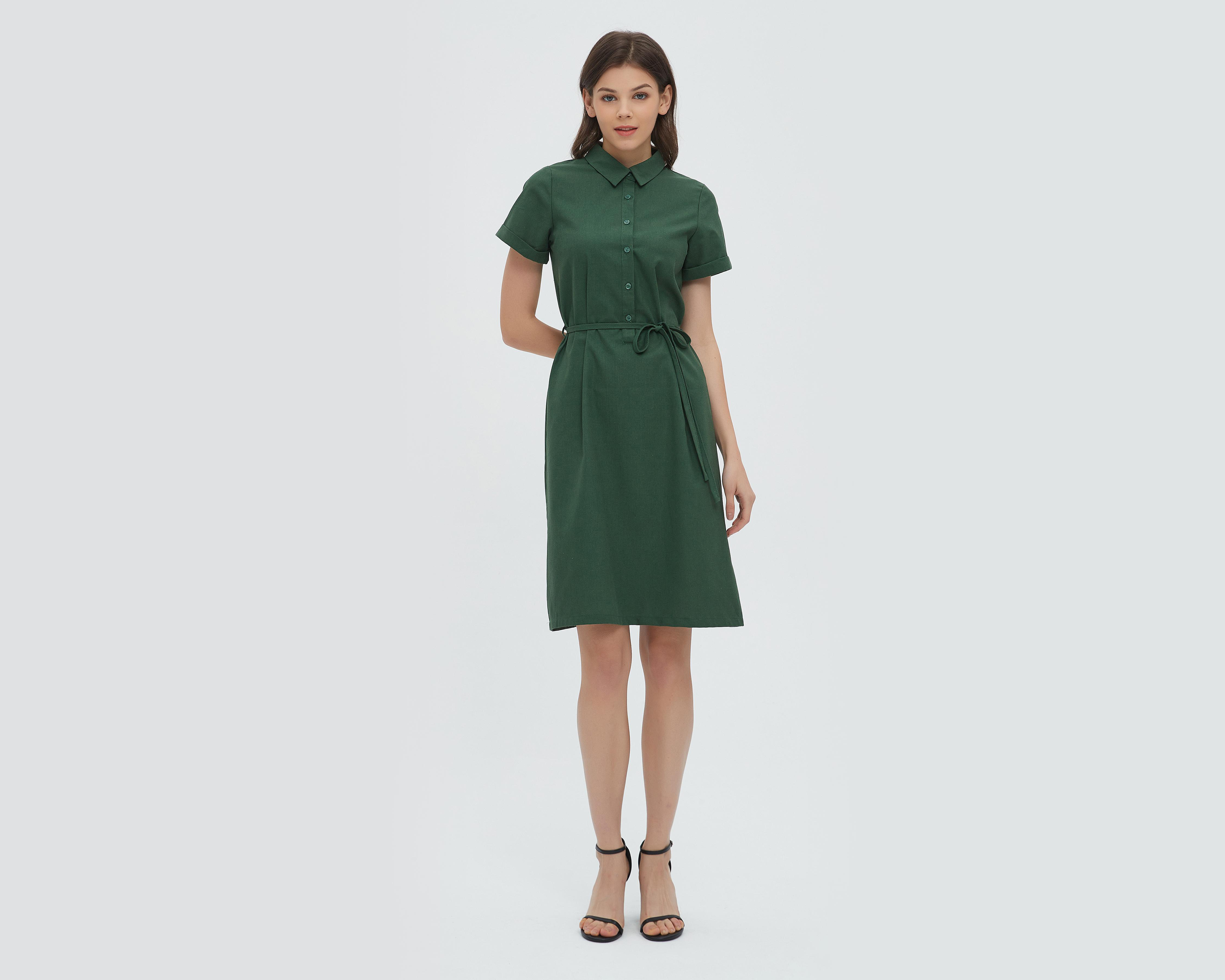 Foto 4 pulgar | Vestido Sahara Casual de Cuello Americano con Botones