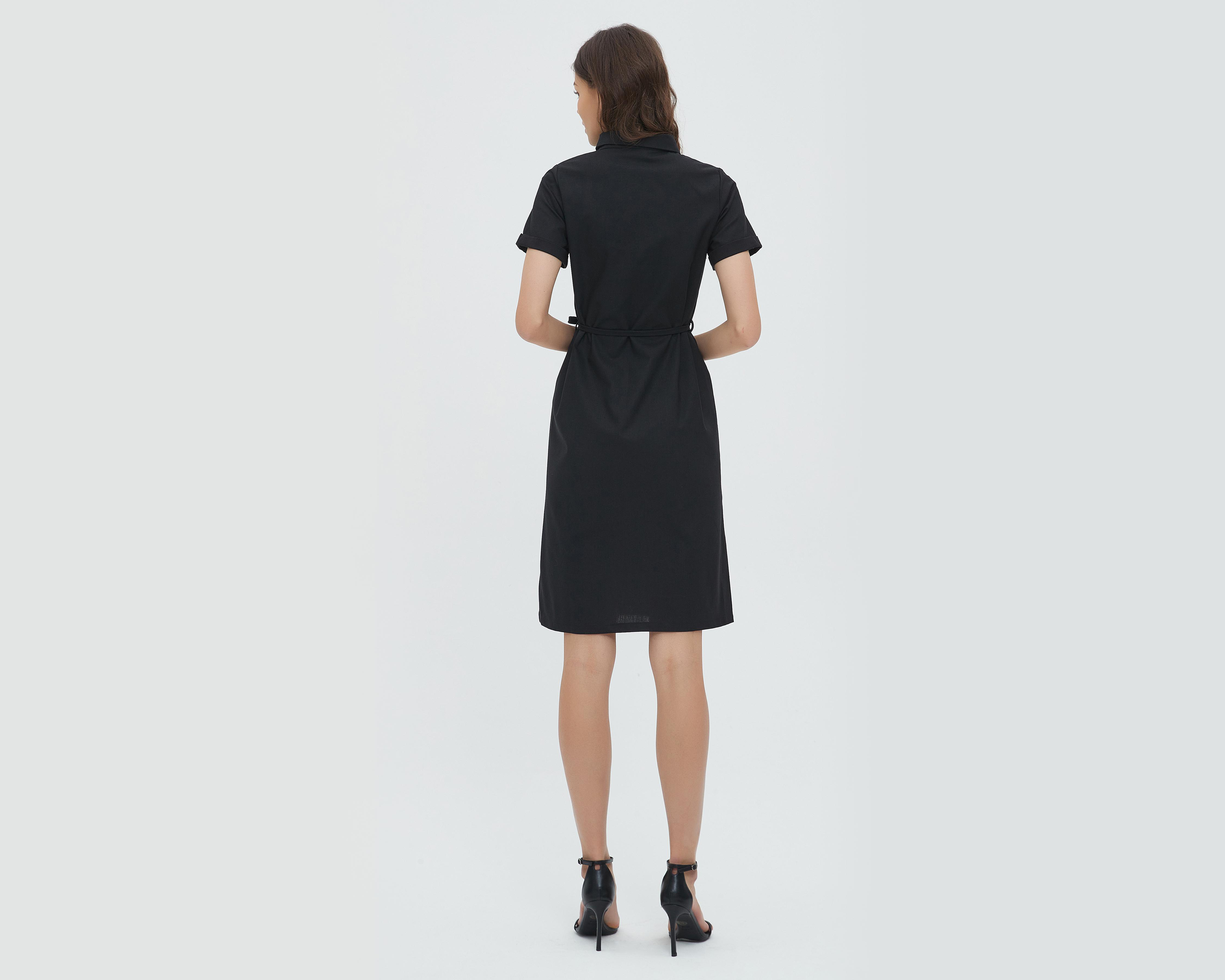 Foto 4 pulgar | Vestido Sahara Casual de Cuello Americano con Botones