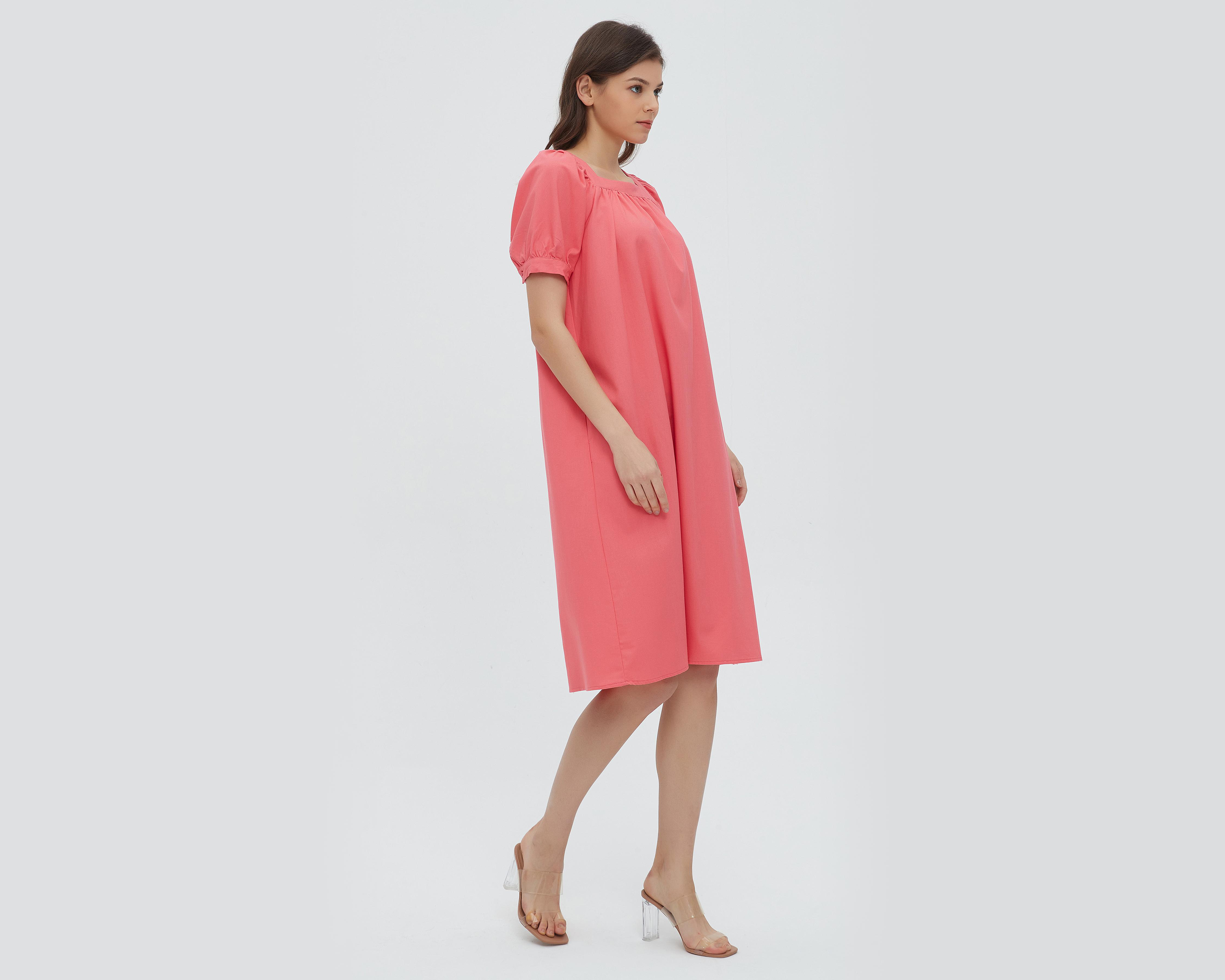 Foto 2 pulgar | Vestido Sahara Casual Rosa con Manga Corta