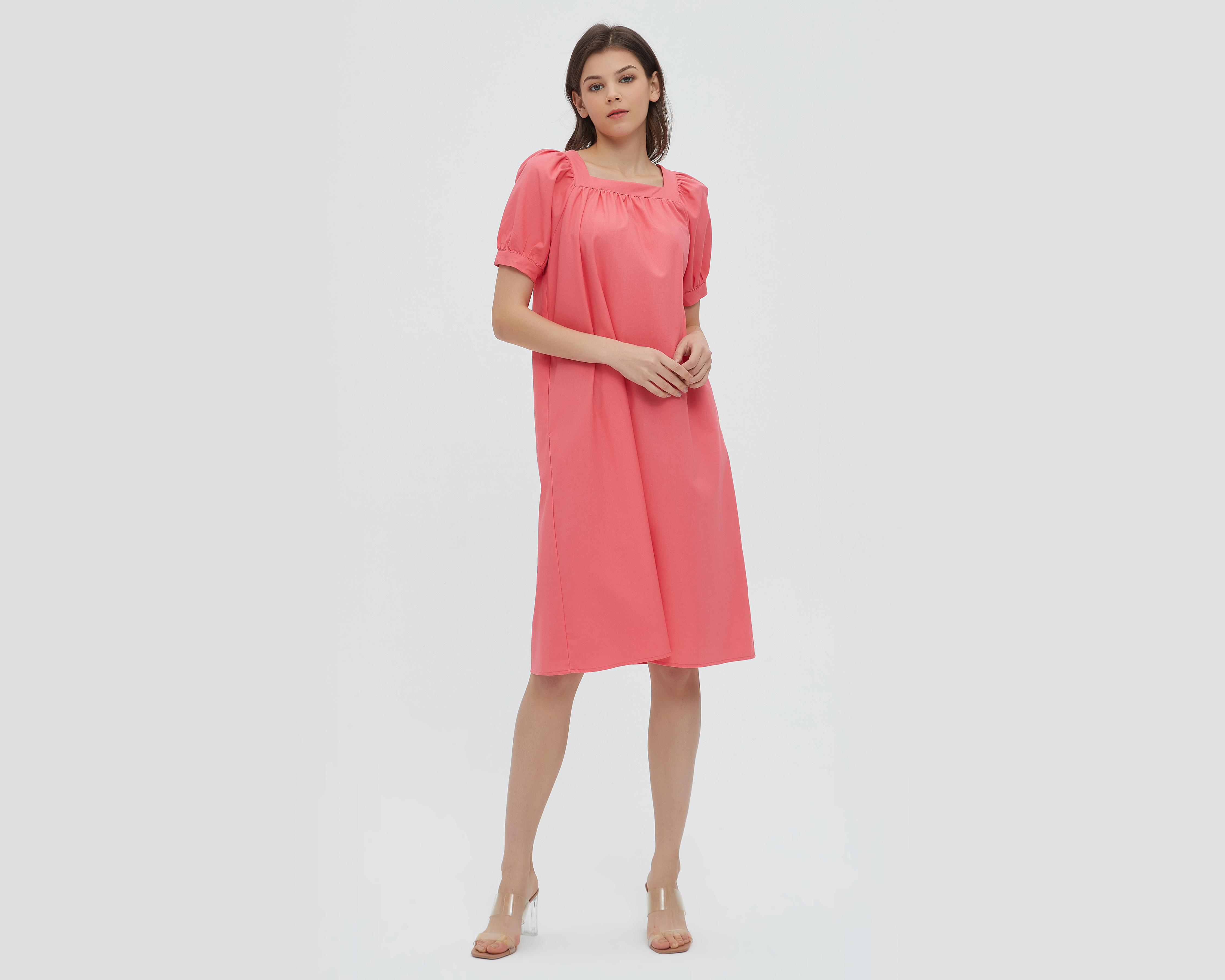 Foto 3 pulgar | Vestido Sahara Casual Rosa con Manga Corta