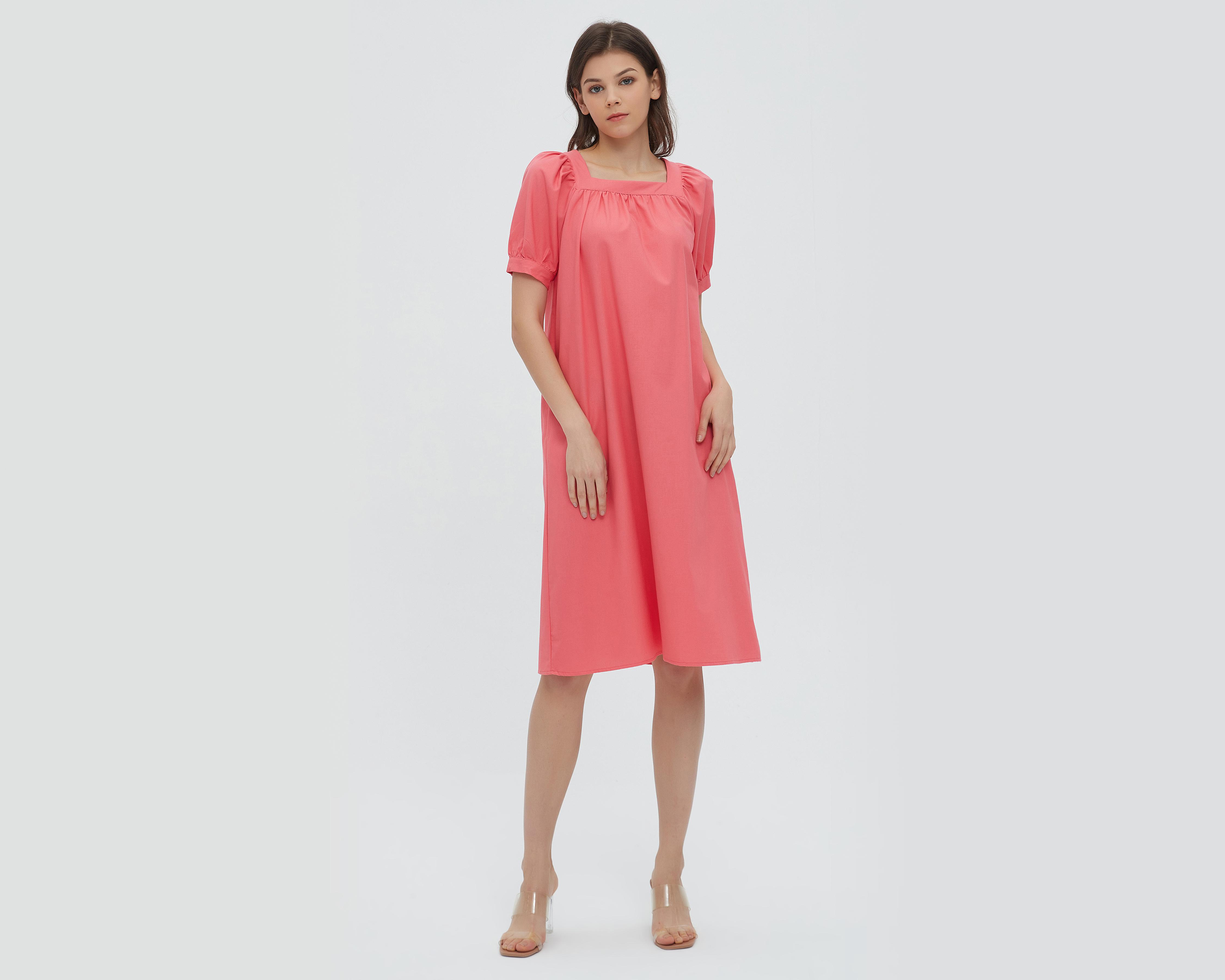 Foto 4 pulgar | Vestido Sahara Casual Rosa con Manga Corta