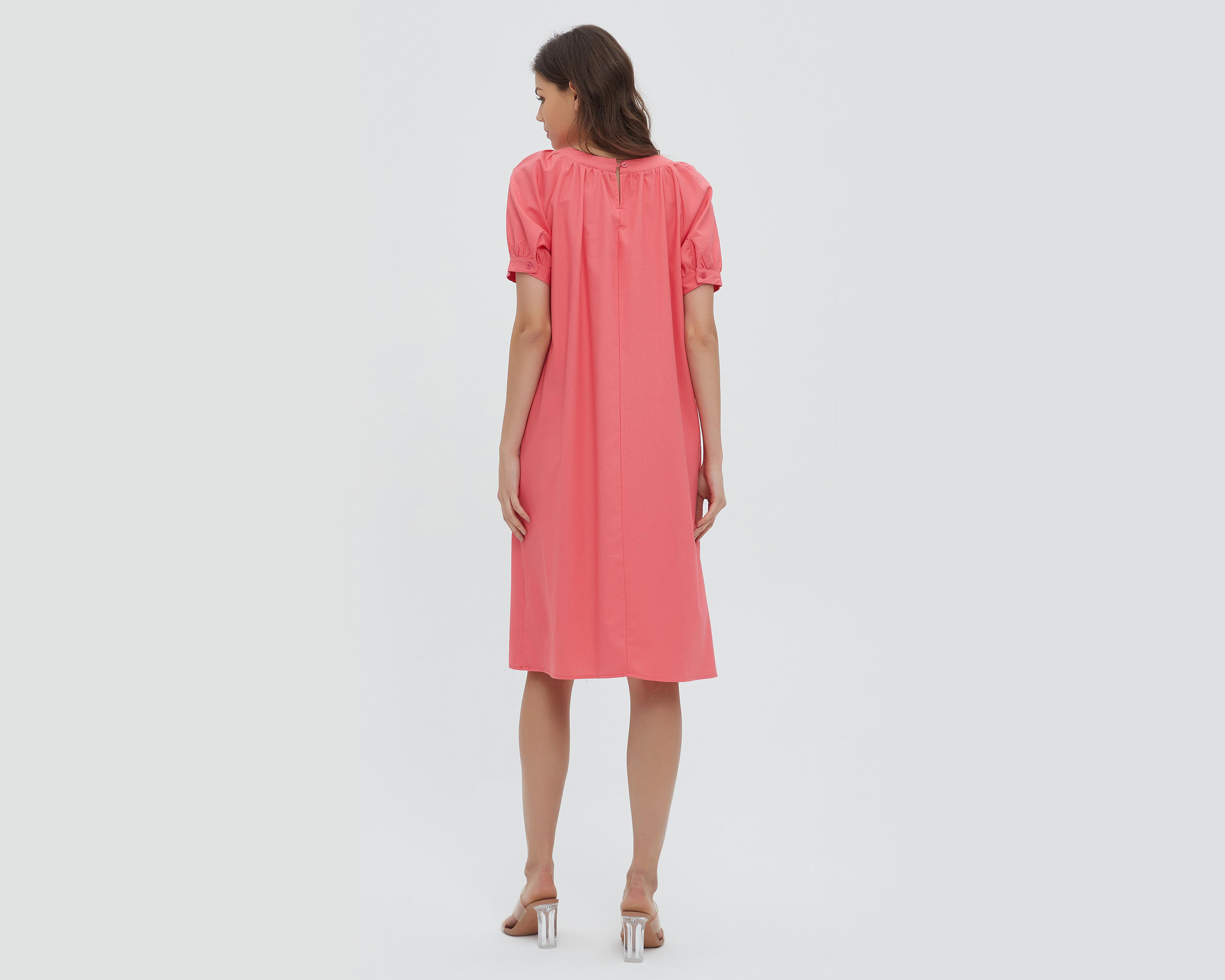 Foto 5 pulgar | Vestido Sahara Casual Rosa con Manga Corta