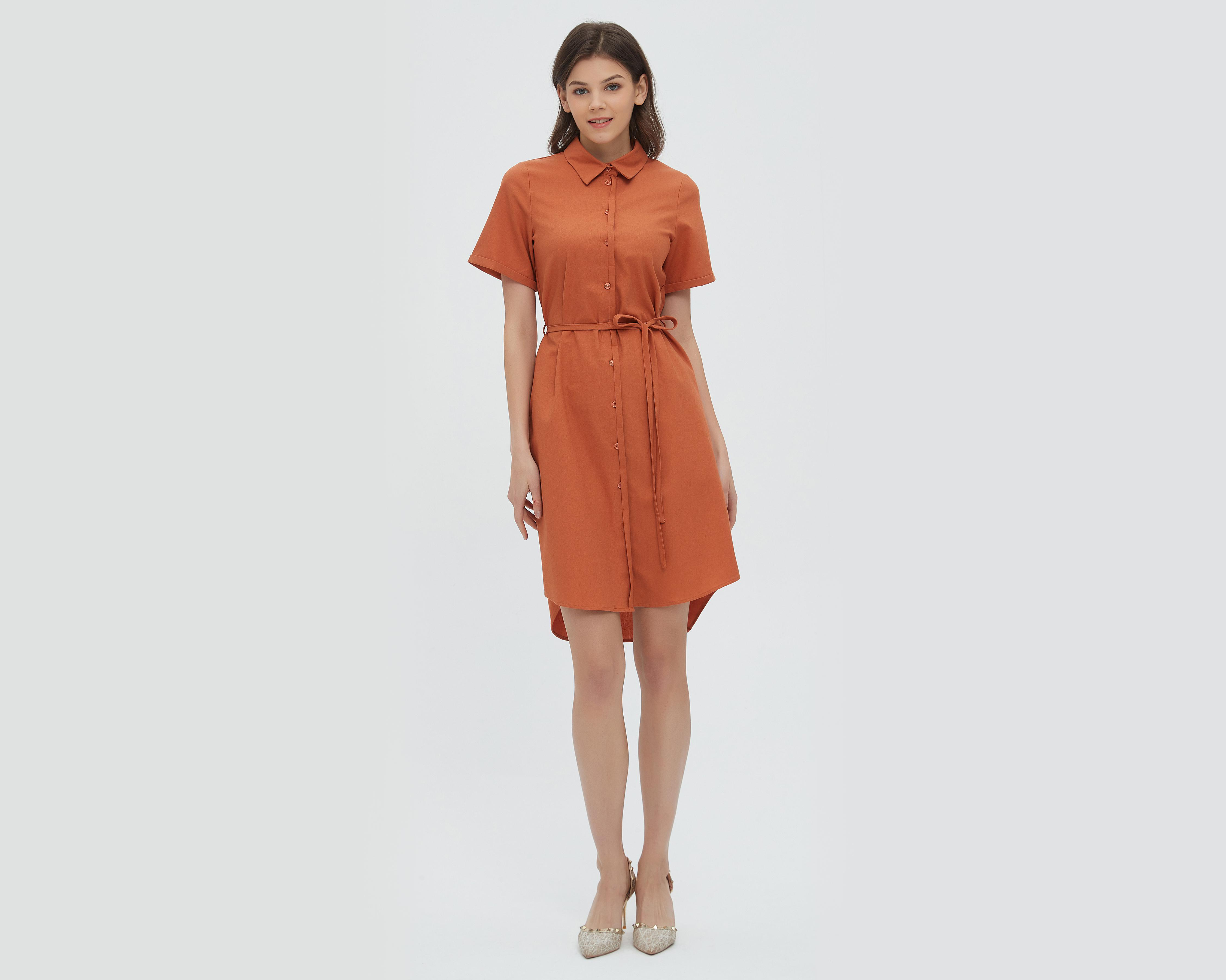 Foto 1 | Vestido Sahara Casual de Cuello Americano con Botones