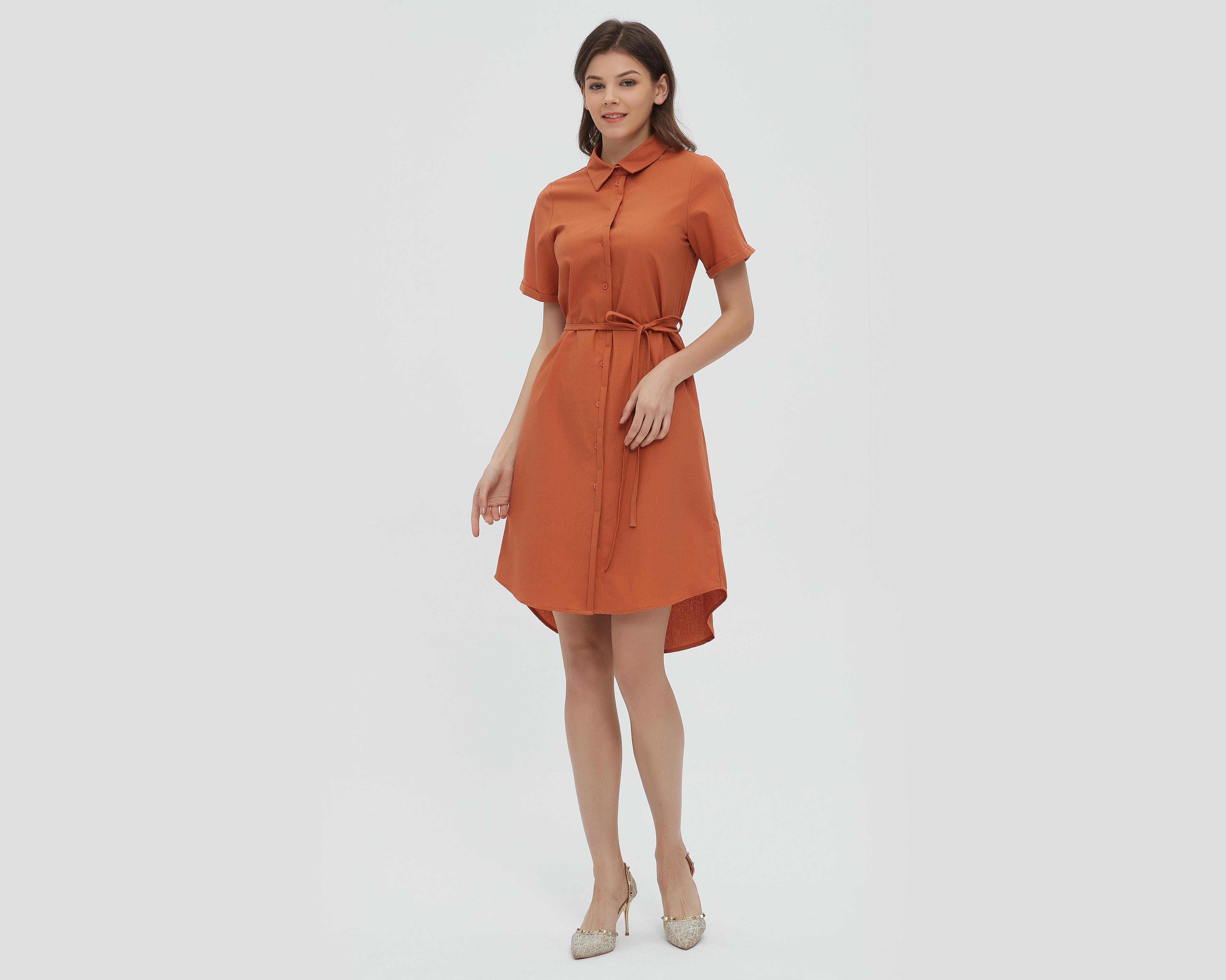 Foto 5 pulgar | Vestido Sahara Casual de Cuello Americano con Botones