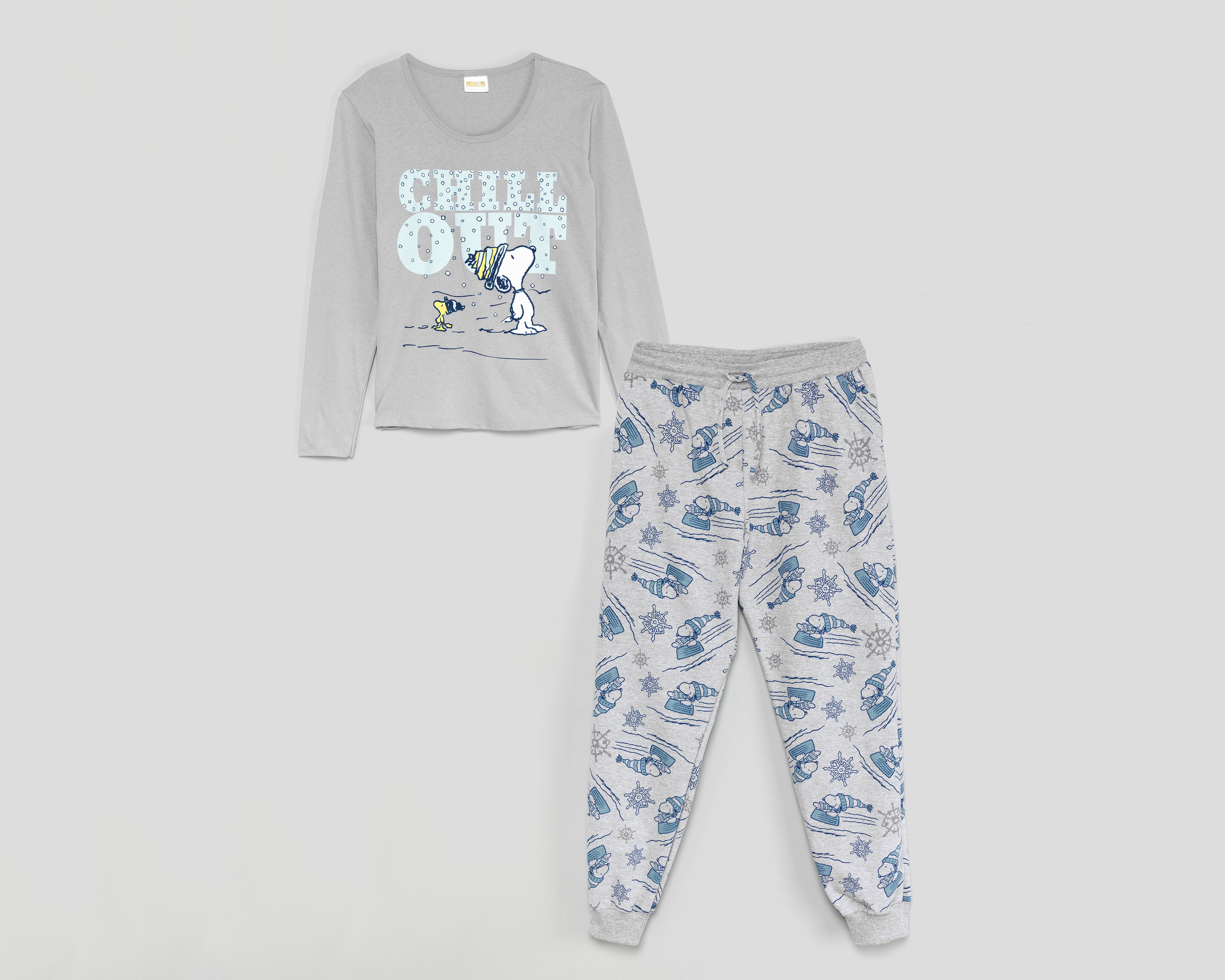 Foto 1 | Pijama de Algodón Peanuts para Mujer 2 Piezas