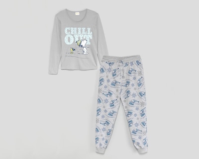Foto 1 | Pijama de Algodón Peanuts para Mujer 2 Piezas