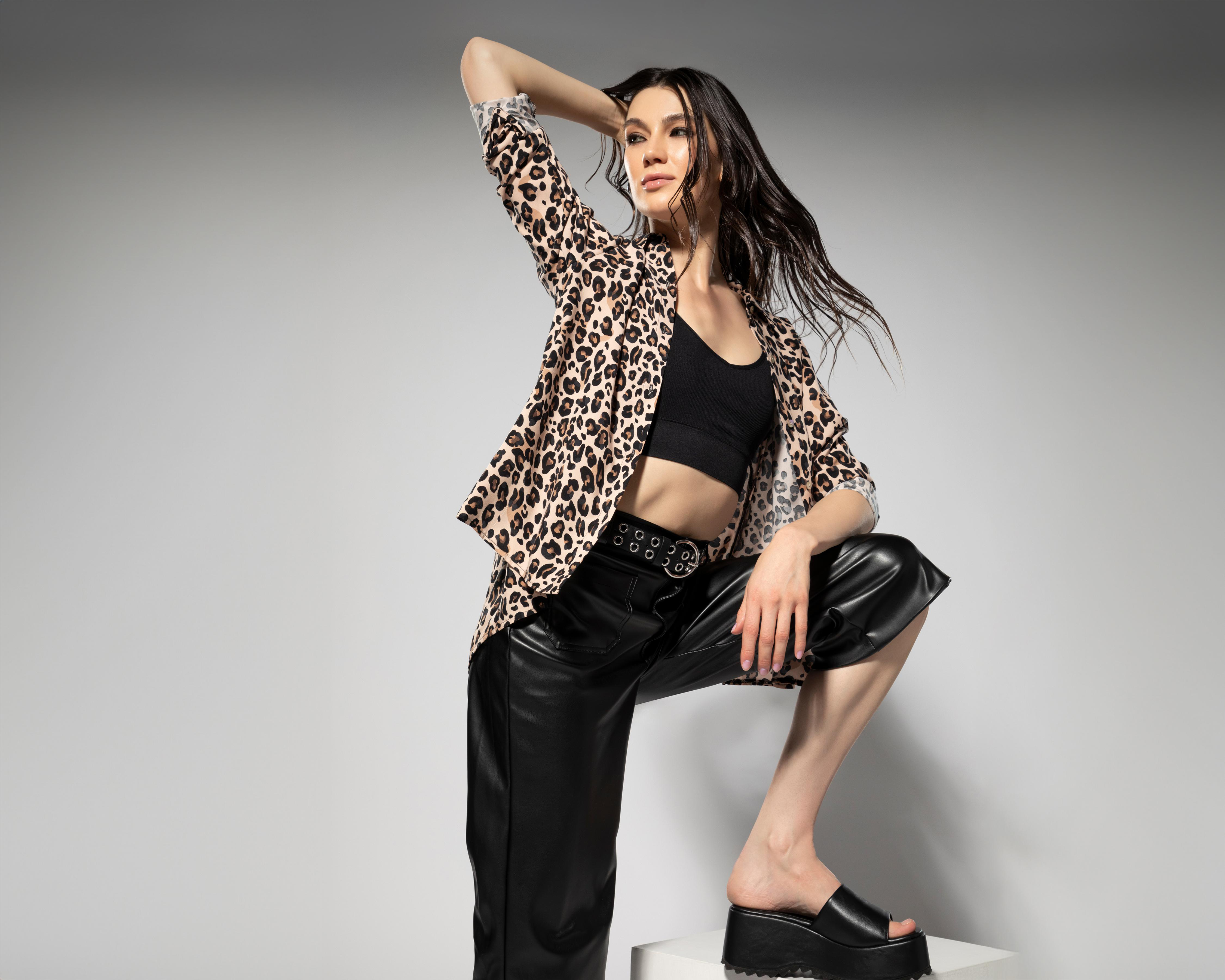 Foto 2 pulgar | Blusa Thinner Manga Larga Animal Print