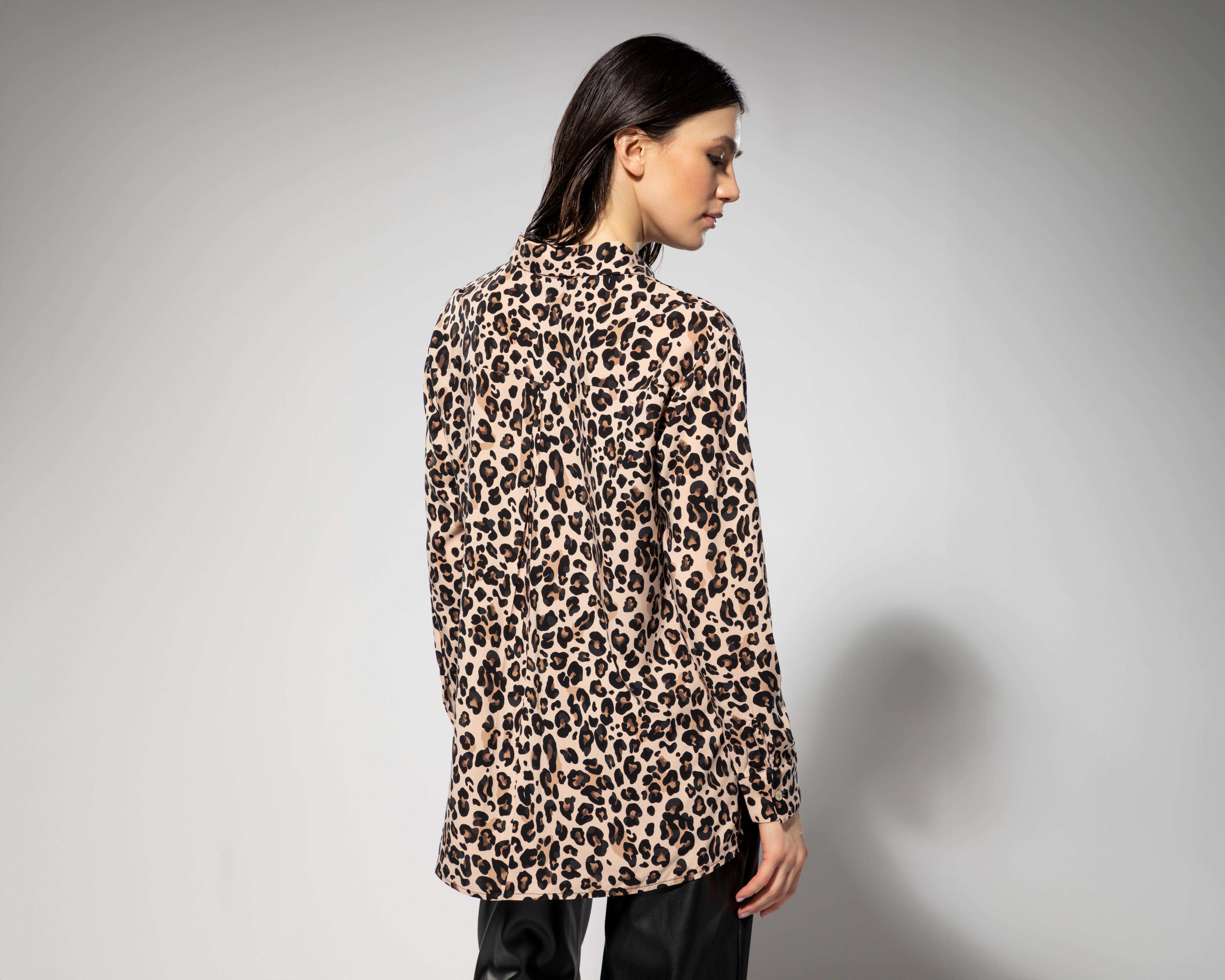 Foto 4 pulgar | Blusa Thinner Manga Larga Animal Print