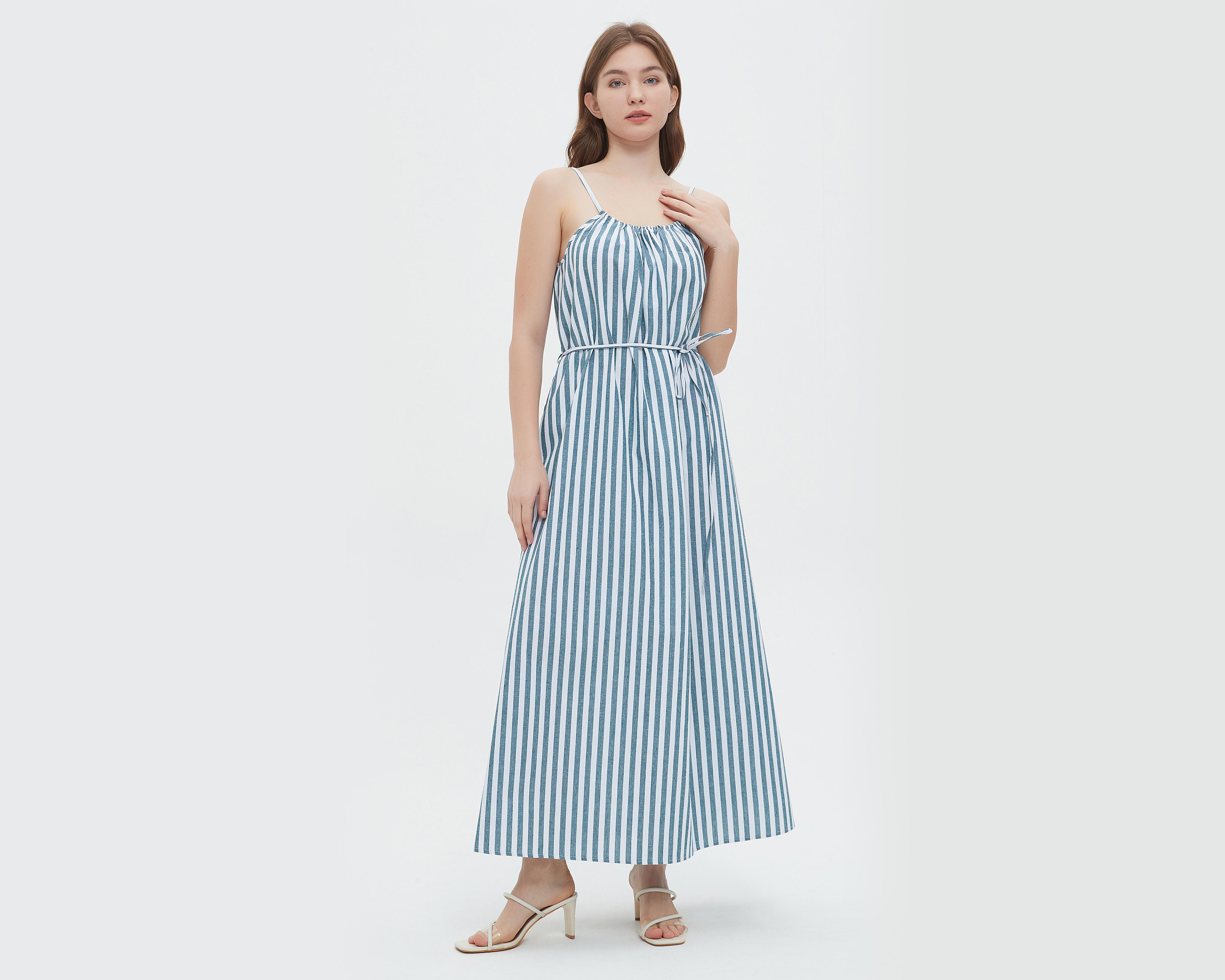 Vestido Sahara Casual Largo de Tirantes a Rayas $499