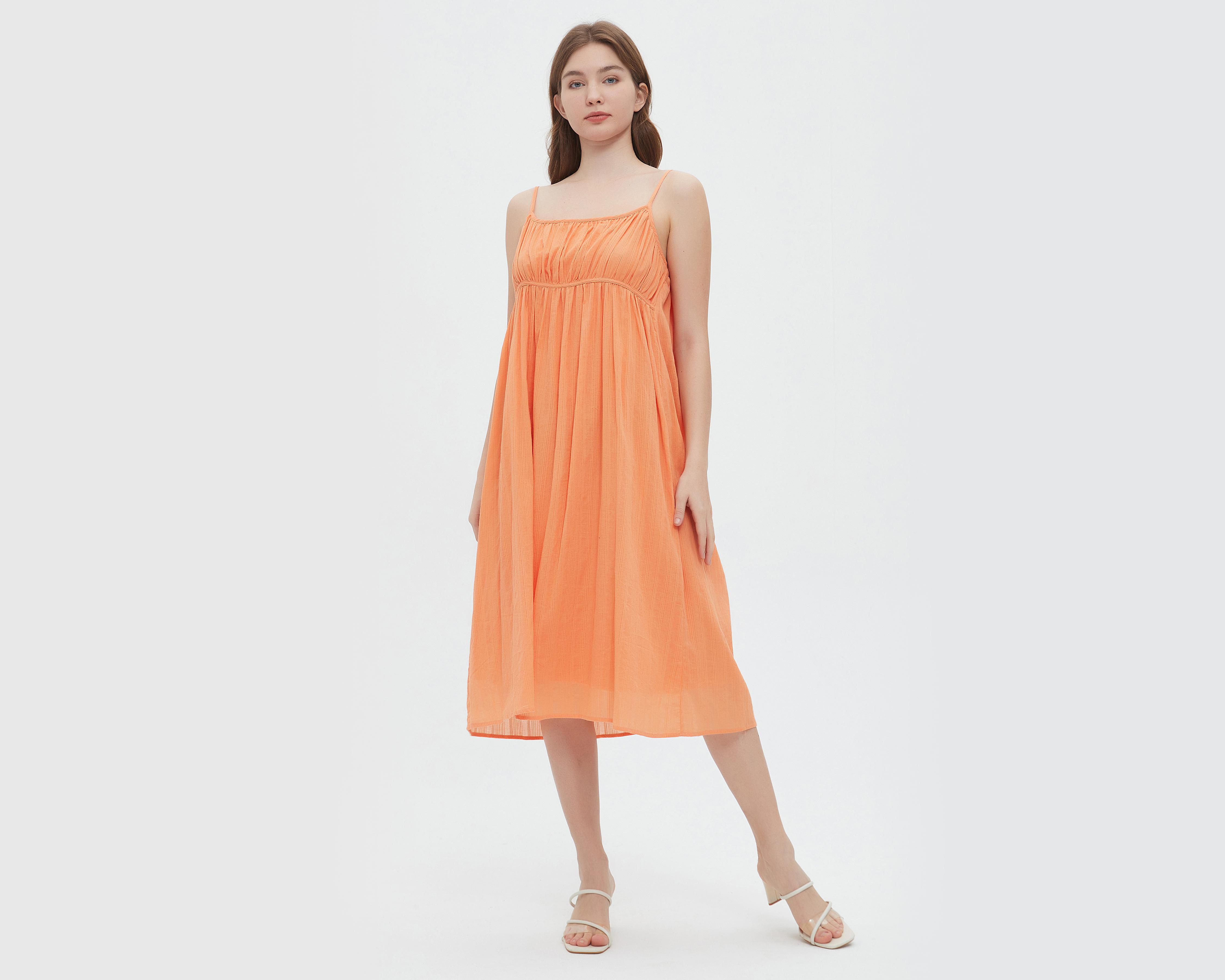 Foto 1 | Vestido Sahara Casual de Tirantes Anaranjado