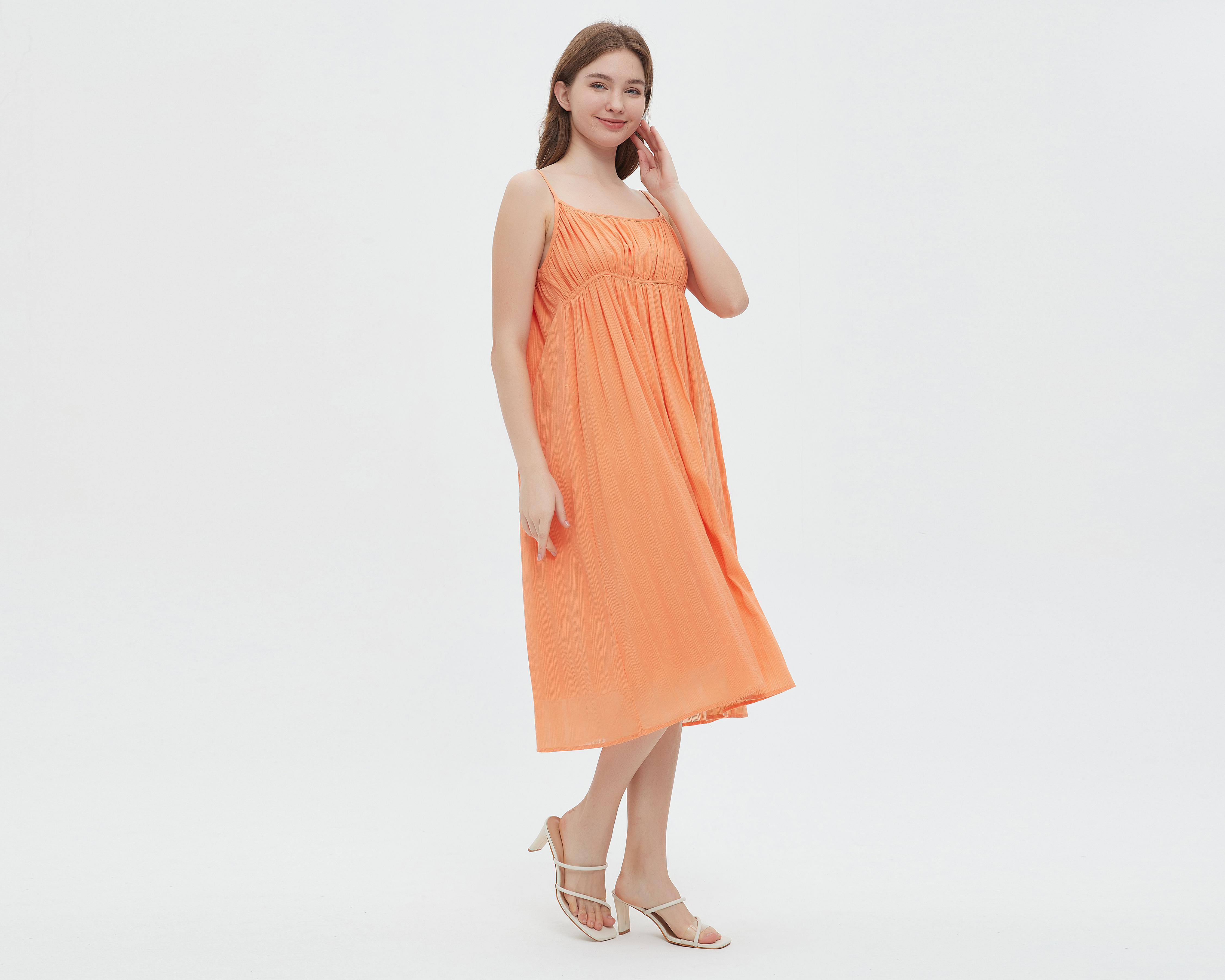 Foto 4 pulgar | Vestido Sahara Casual de Tirantes Anaranjado