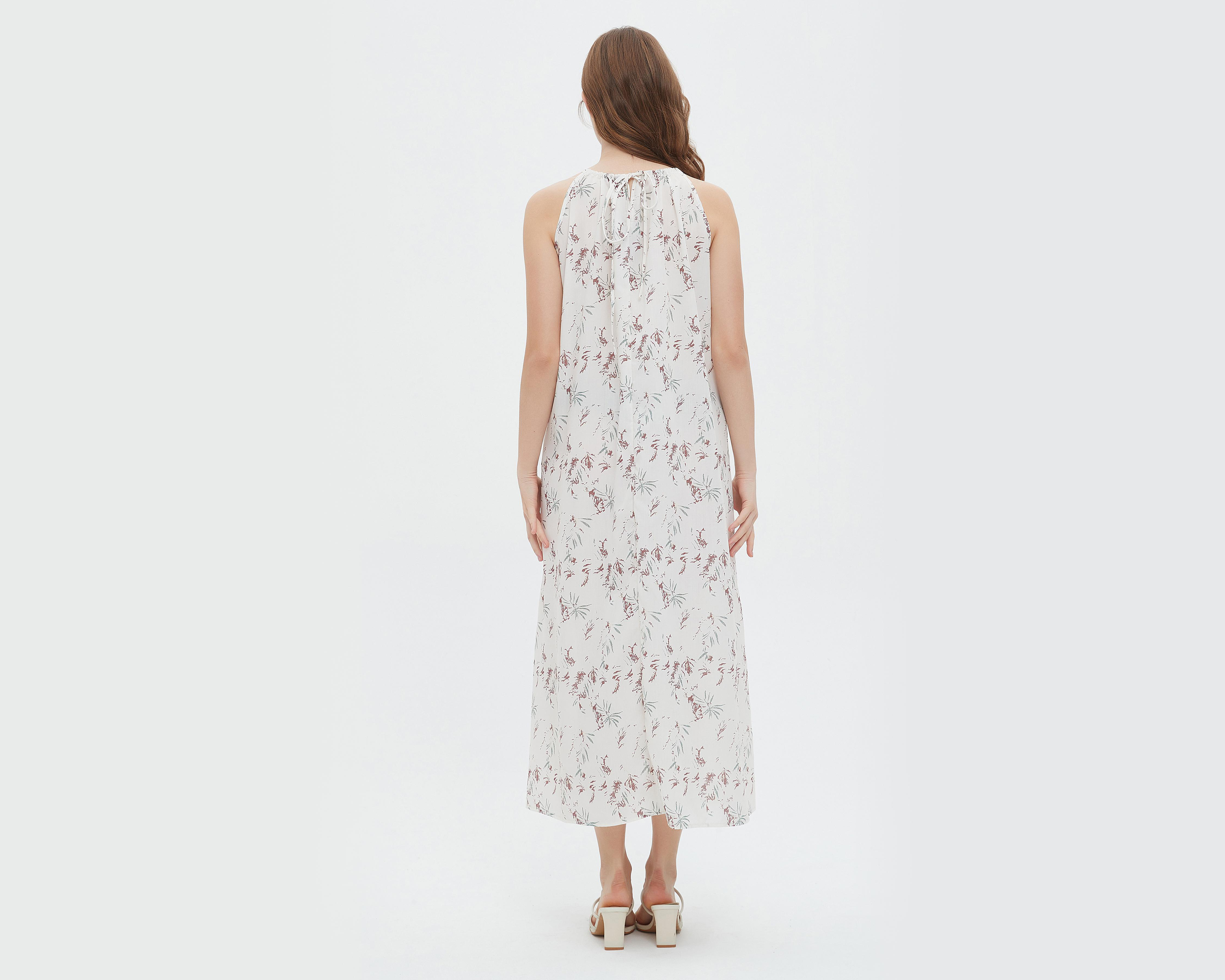 Foto 4 | Vestido Sahara Casual de Lino Floreado Cuello Halter
