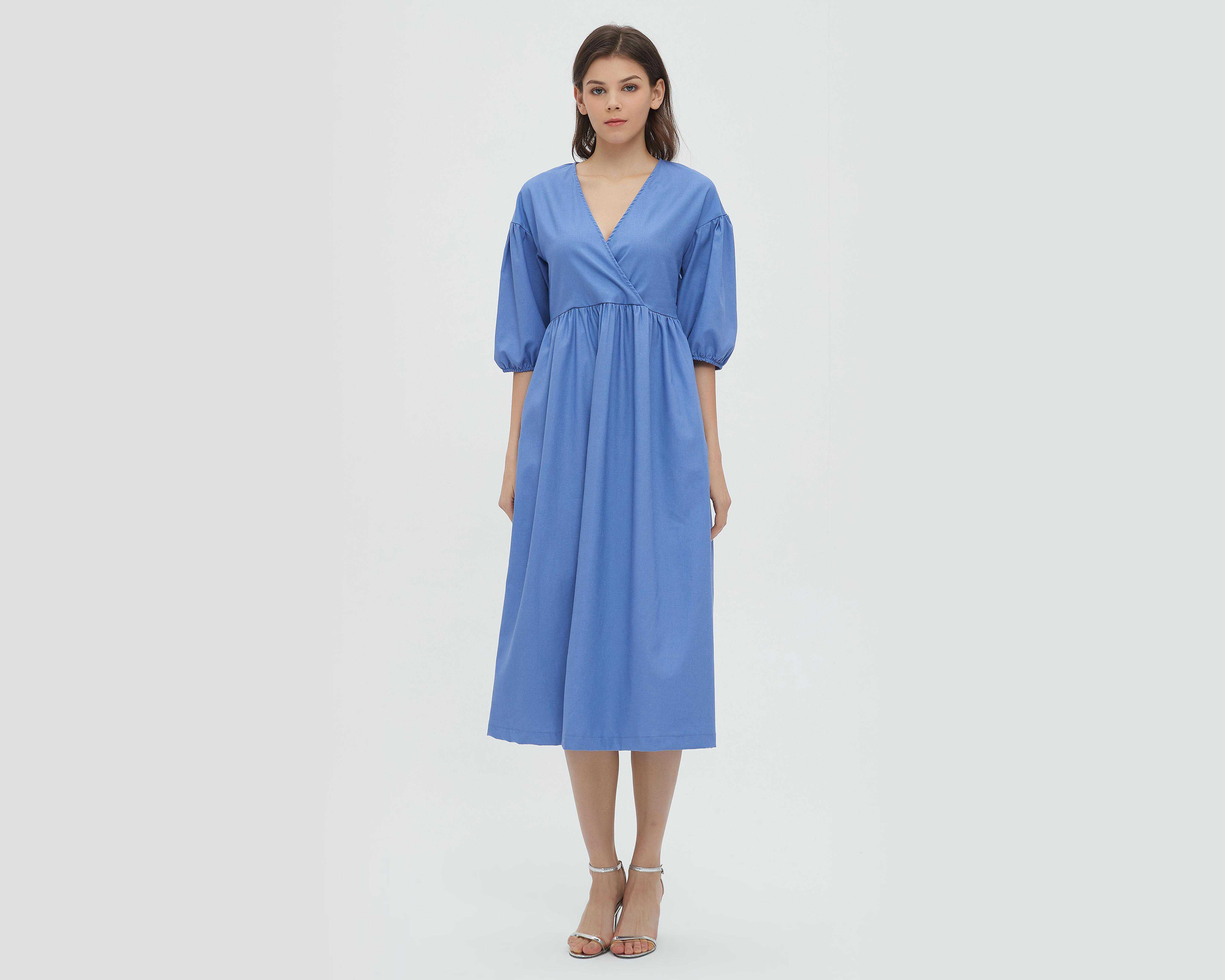 Vestido Casual Sahara Azul Midi $579