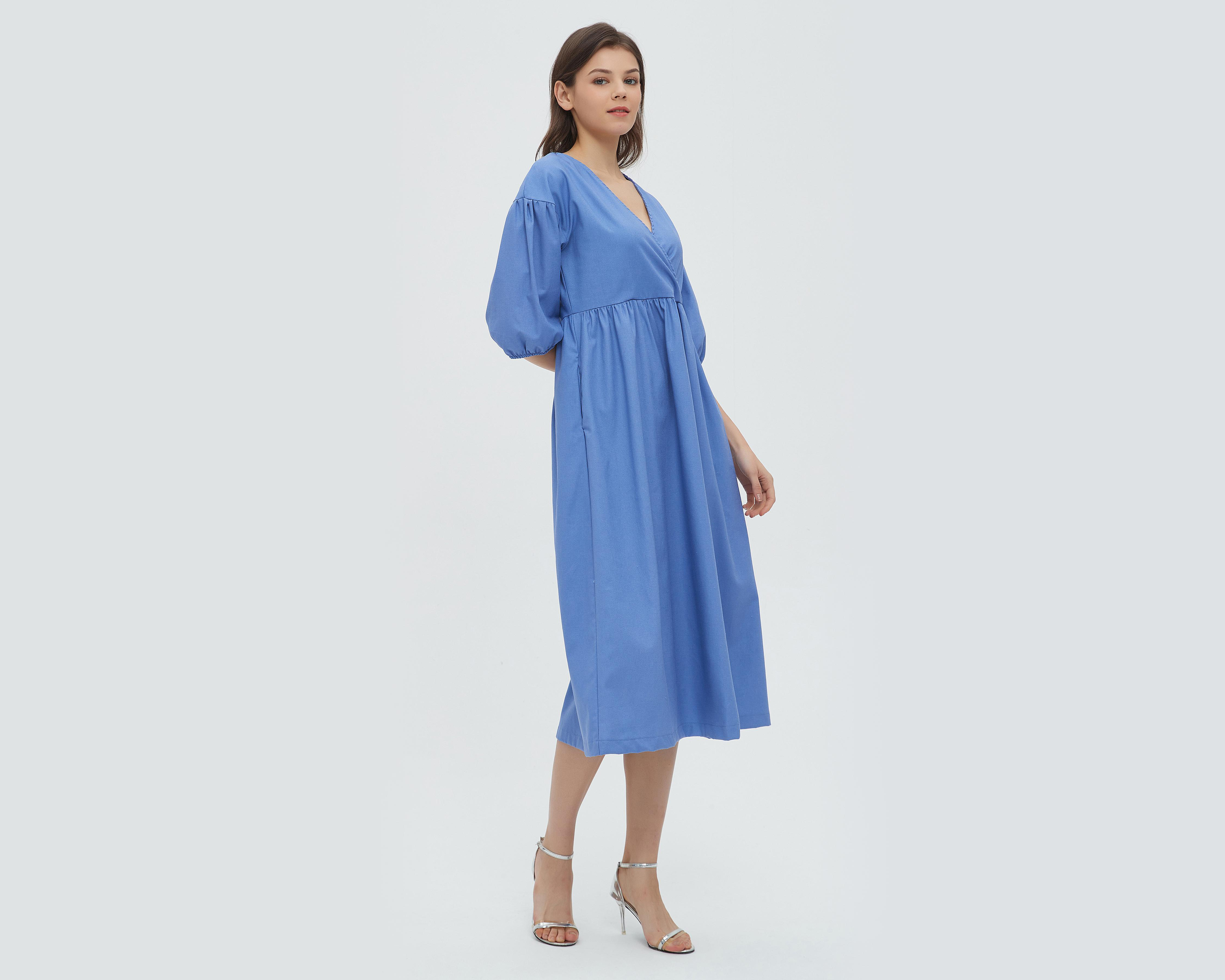 Foto 4 | Vestido Casual Sahara Azul Midi
