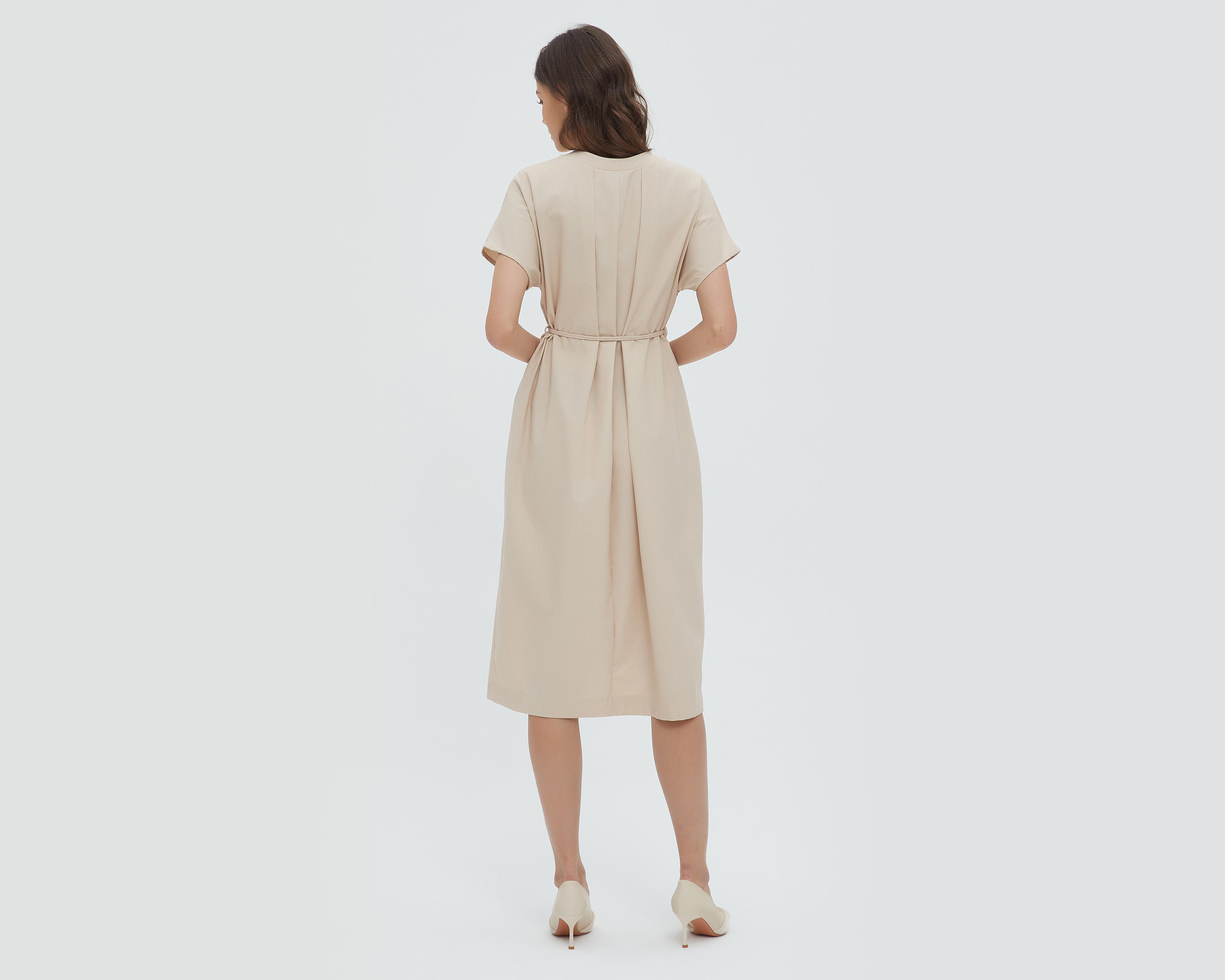Foto 5 pulgar | Vestido Sahara Casual de Lino con Cinturón