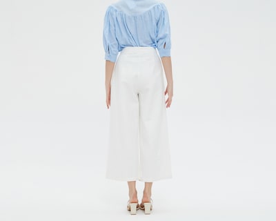 Foto 3 | Pantalón Ancho Sahara Blanco
