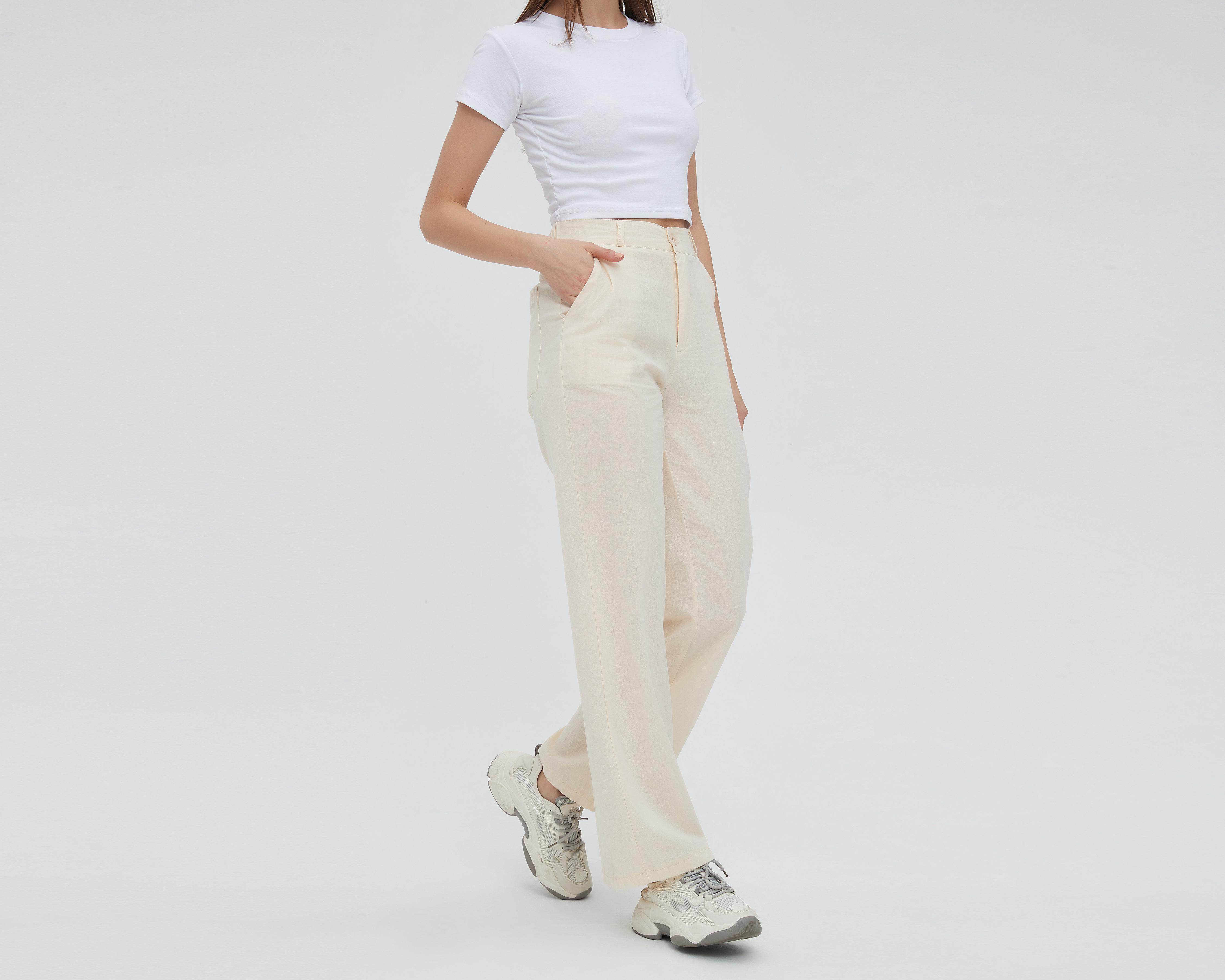 Foto 2 | Pantalón Sahara de Lino Beige