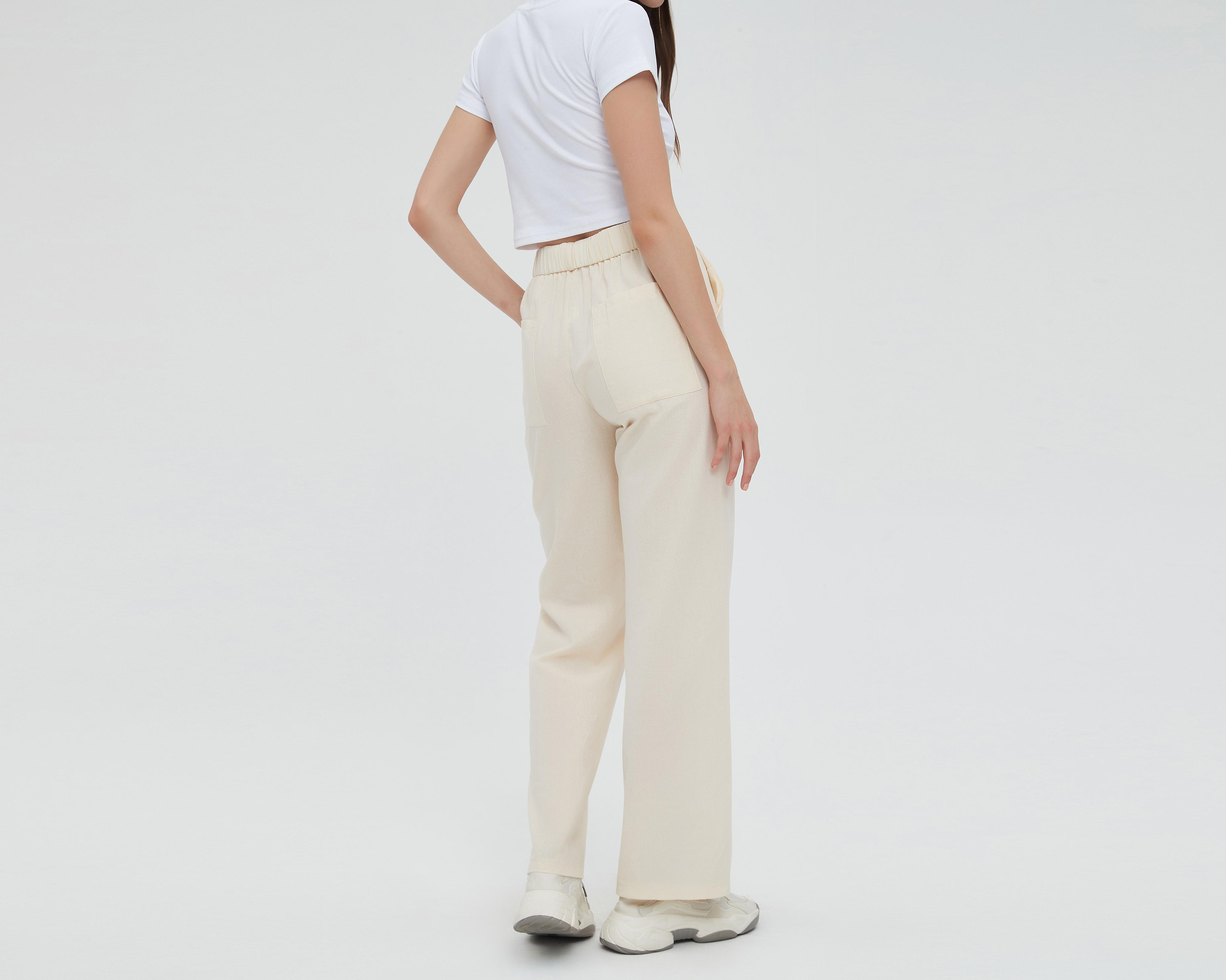 Foto 3 | Pantalón Sahara de Lino Beige