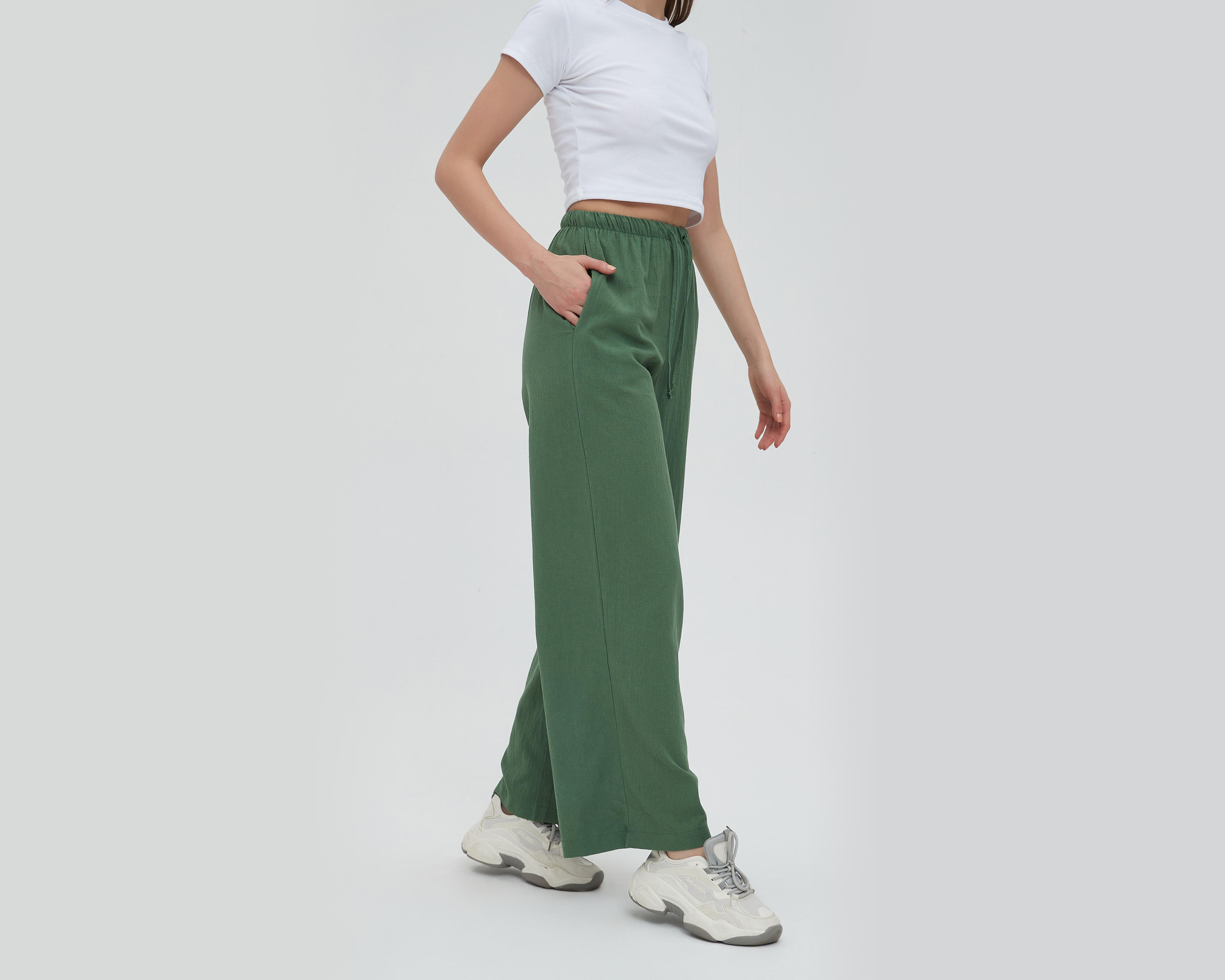 Foto 2 | Pantalón Sahara de Lino Verde