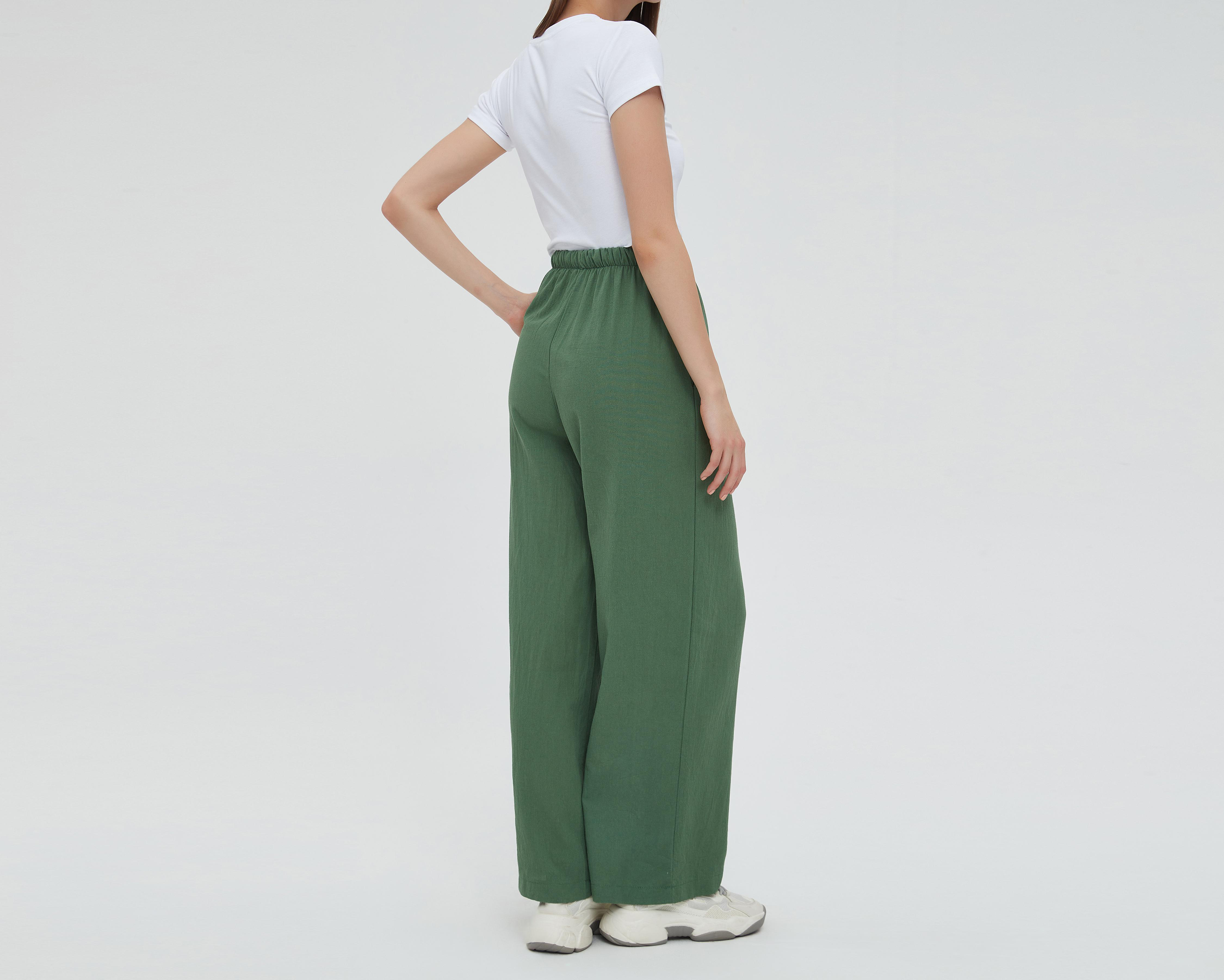 Foto 4 pulgar | Pantalón Sahara de Lino Verde