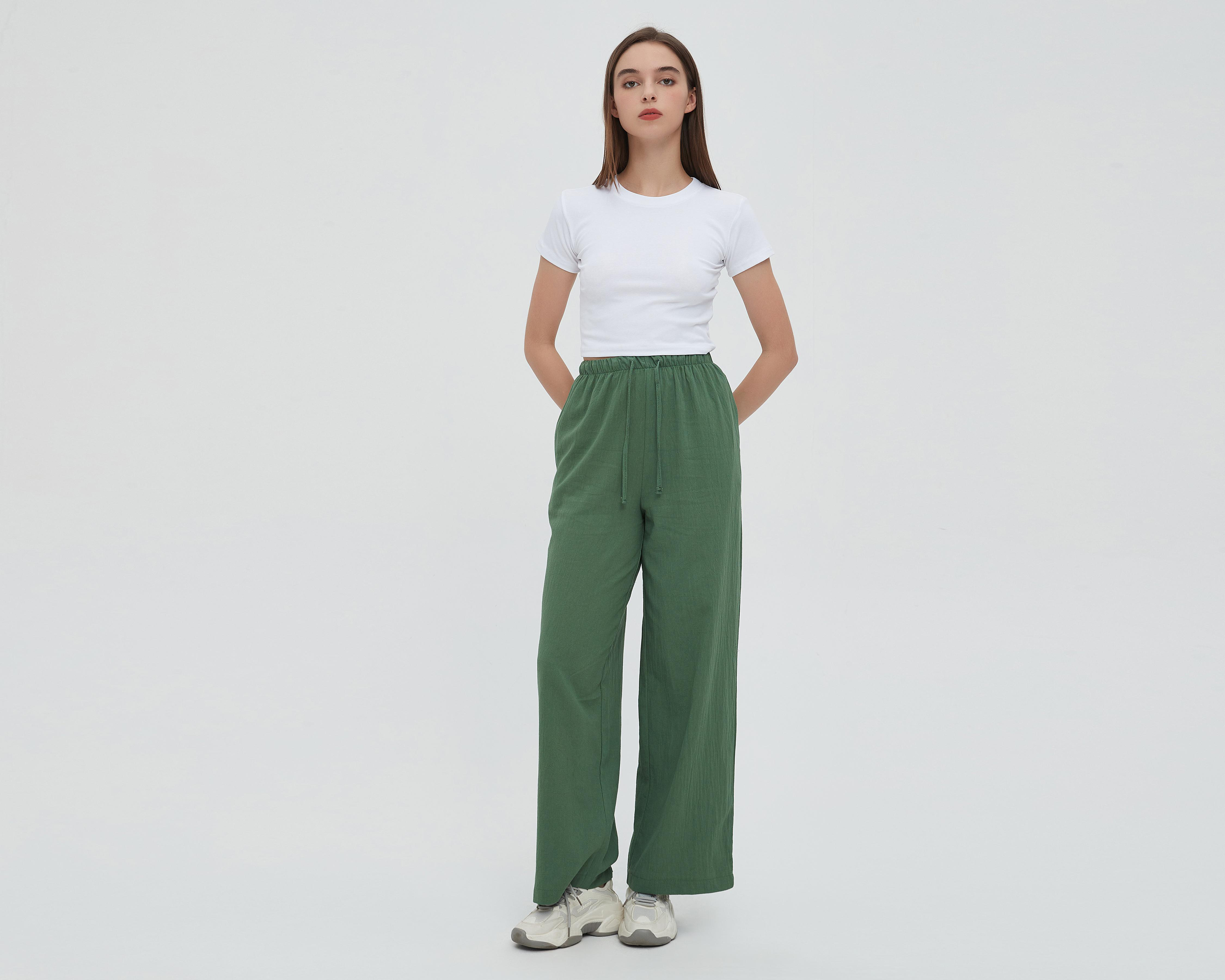 Foto 4 | Pantalón Sahara de Lino Verde