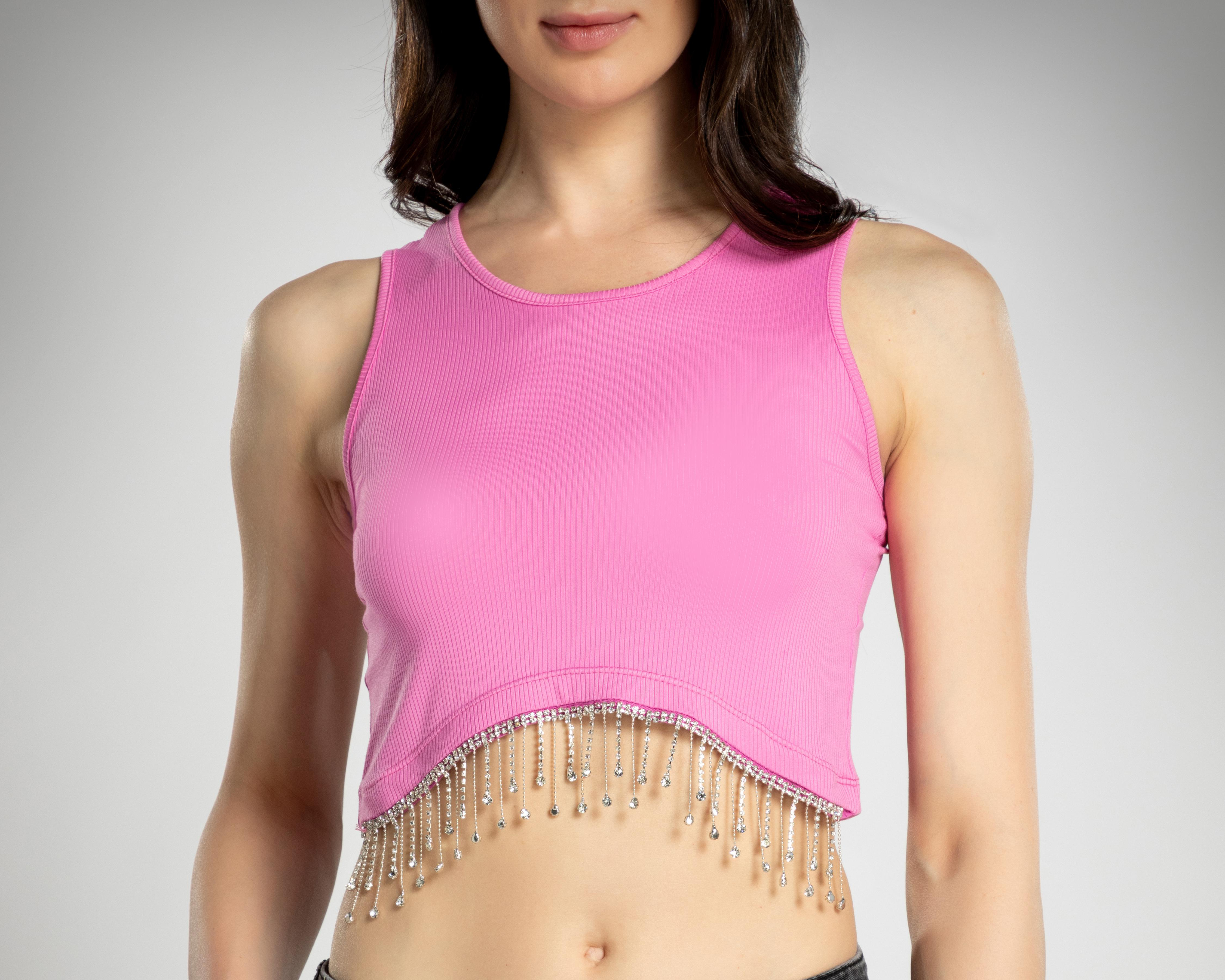 Foto 5 pulgar | Playera Thinner Fucsia sin Mangas